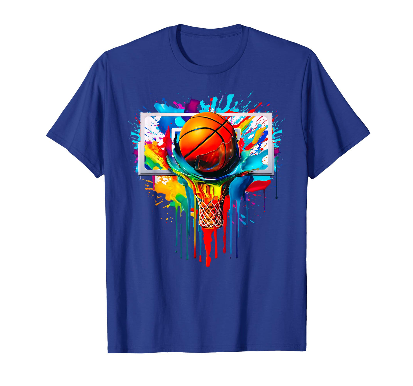 Multicolor Basketball Ball Slam Dunk Hoop Basketball Buckets T-Shirt