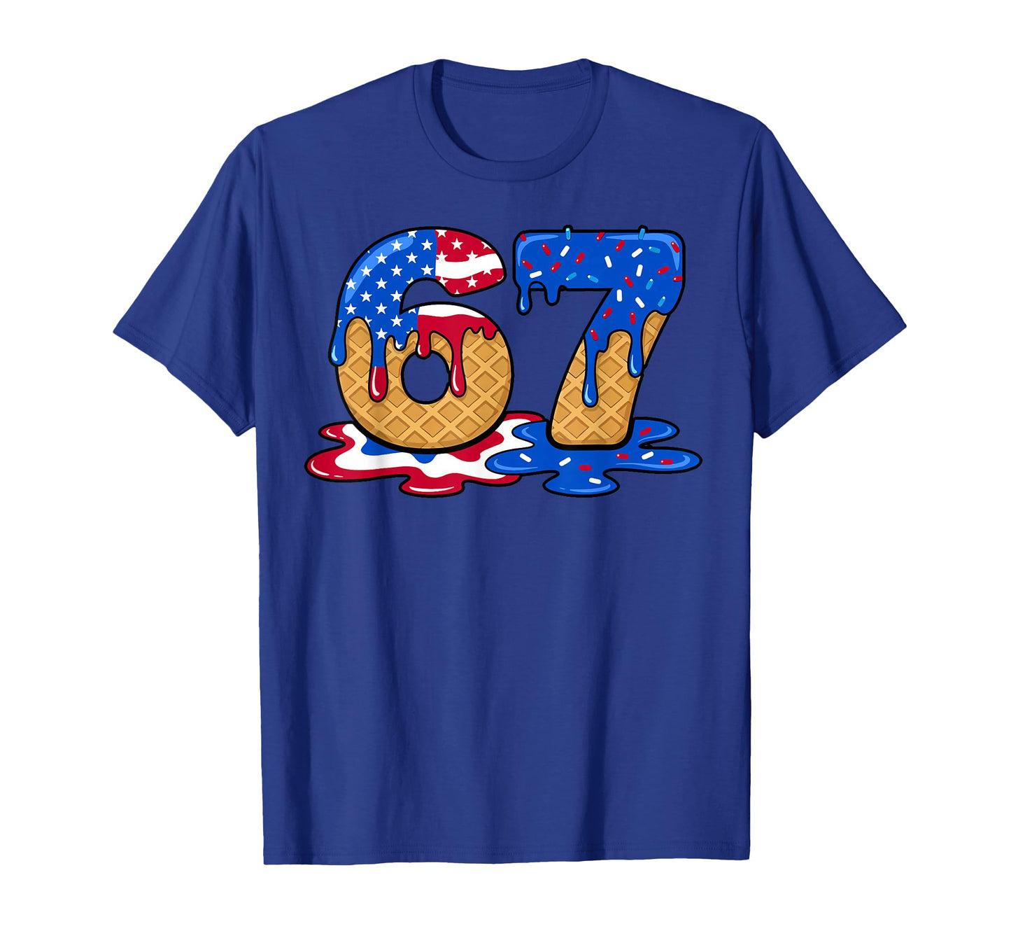 67 Ice Cream Drip Meme Funny Six Seven Gen Alpha Slang T-Shirt