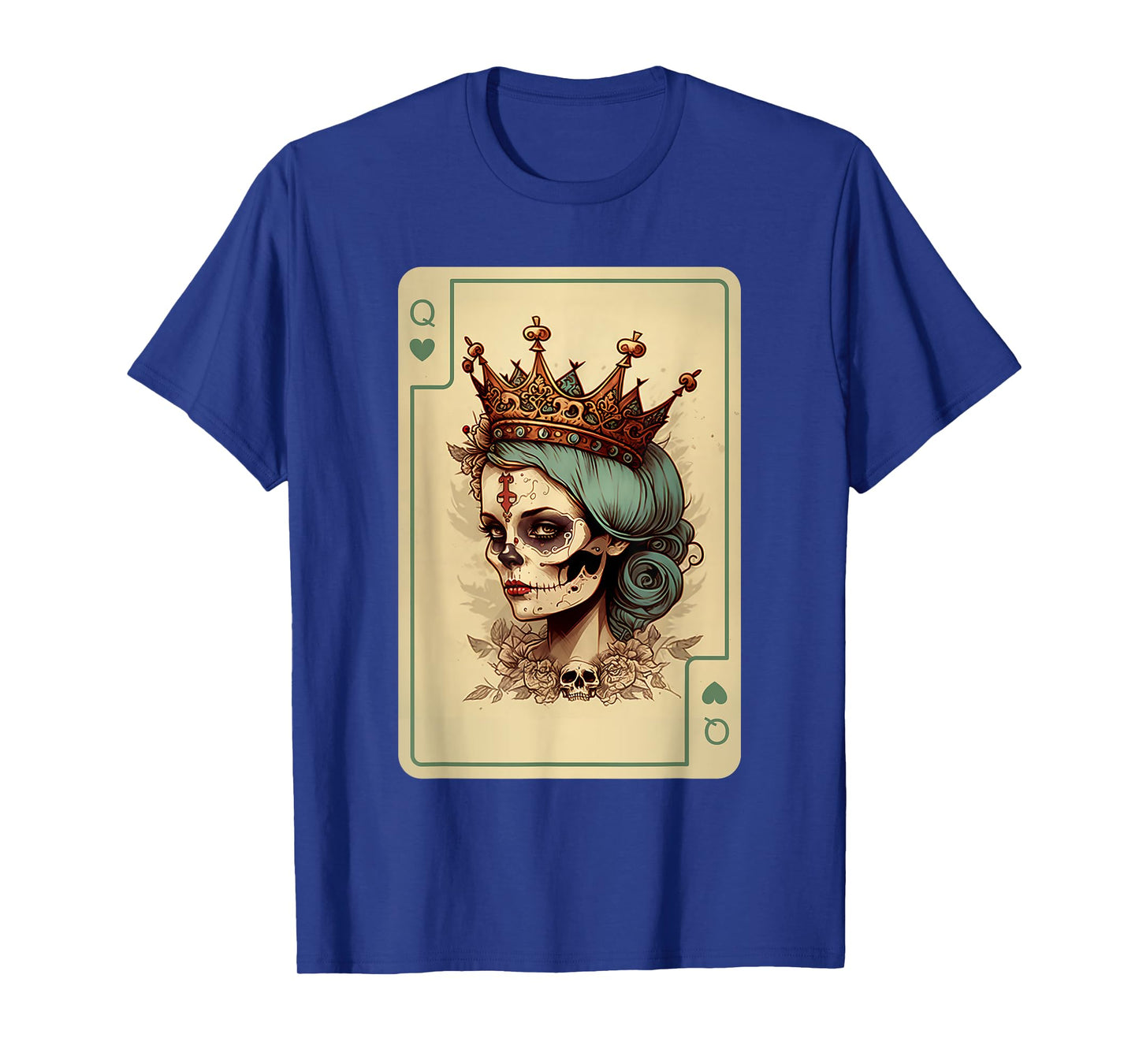 Queen of Hearts Gothic Poker Card Game Halloween Creepy T-Shirt