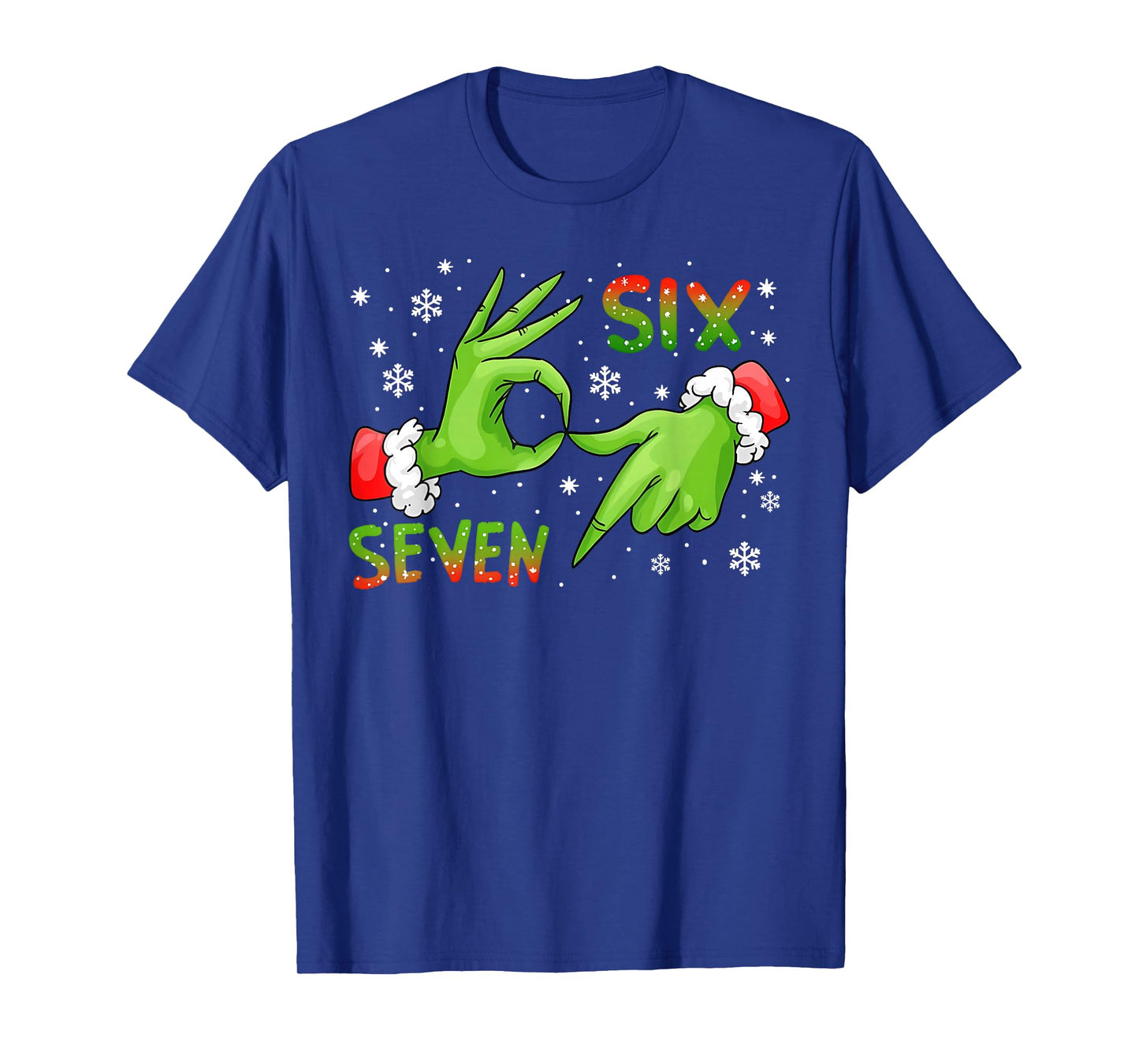 6 7 Six Seven Hand Gen Z Alpha Meme Slang Xmas Christmas T-Shirt