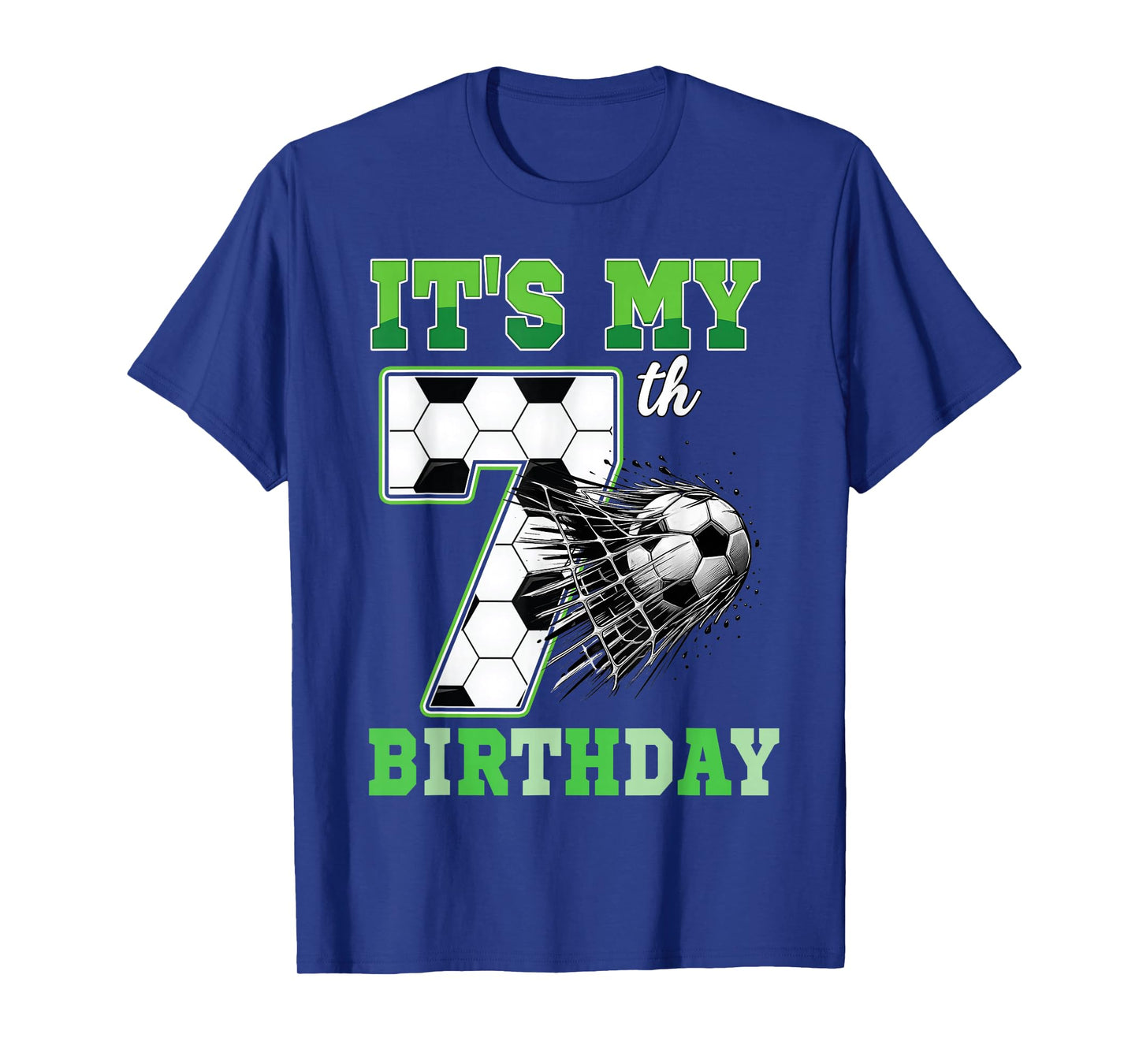 Kids 7 Year Old Birthday It's My 7th Birthday Soccer Ball T-Shirt