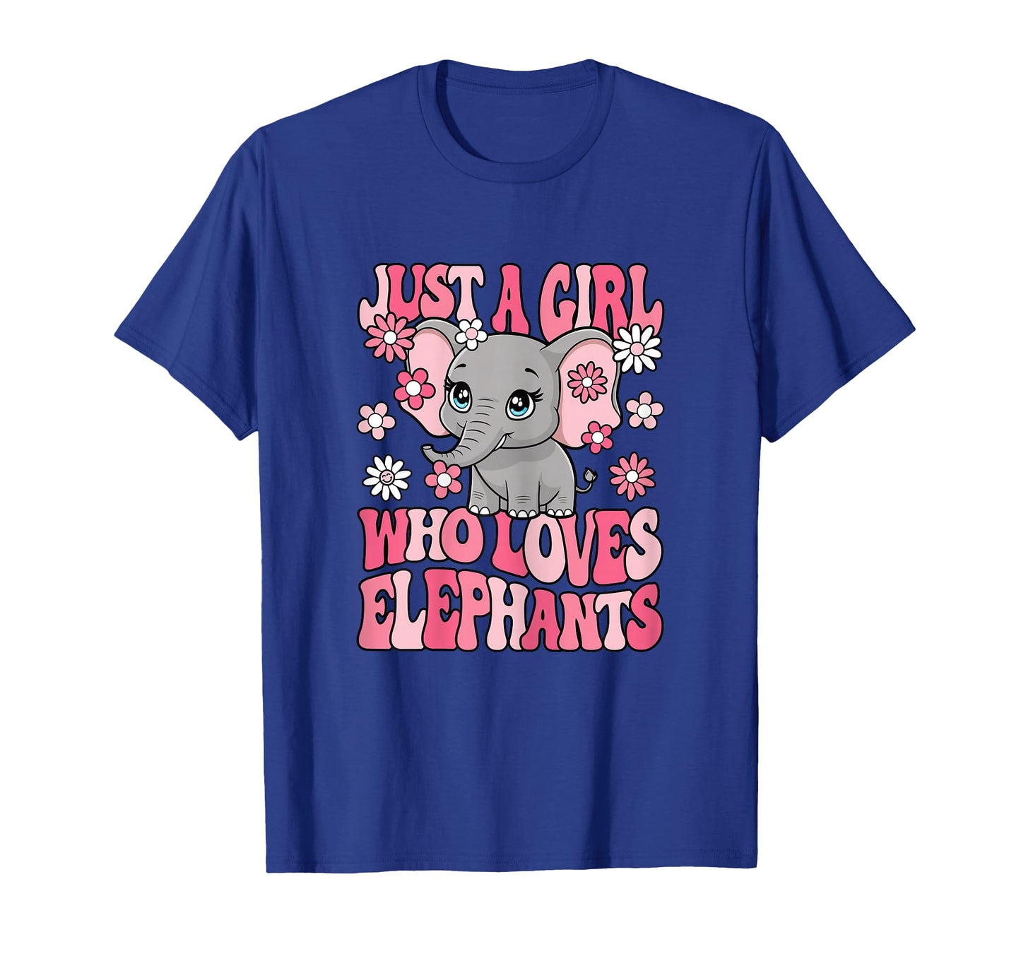 Just A Girl Who Loves Elephants Groovy Elephant Girls Kids T-Shirt