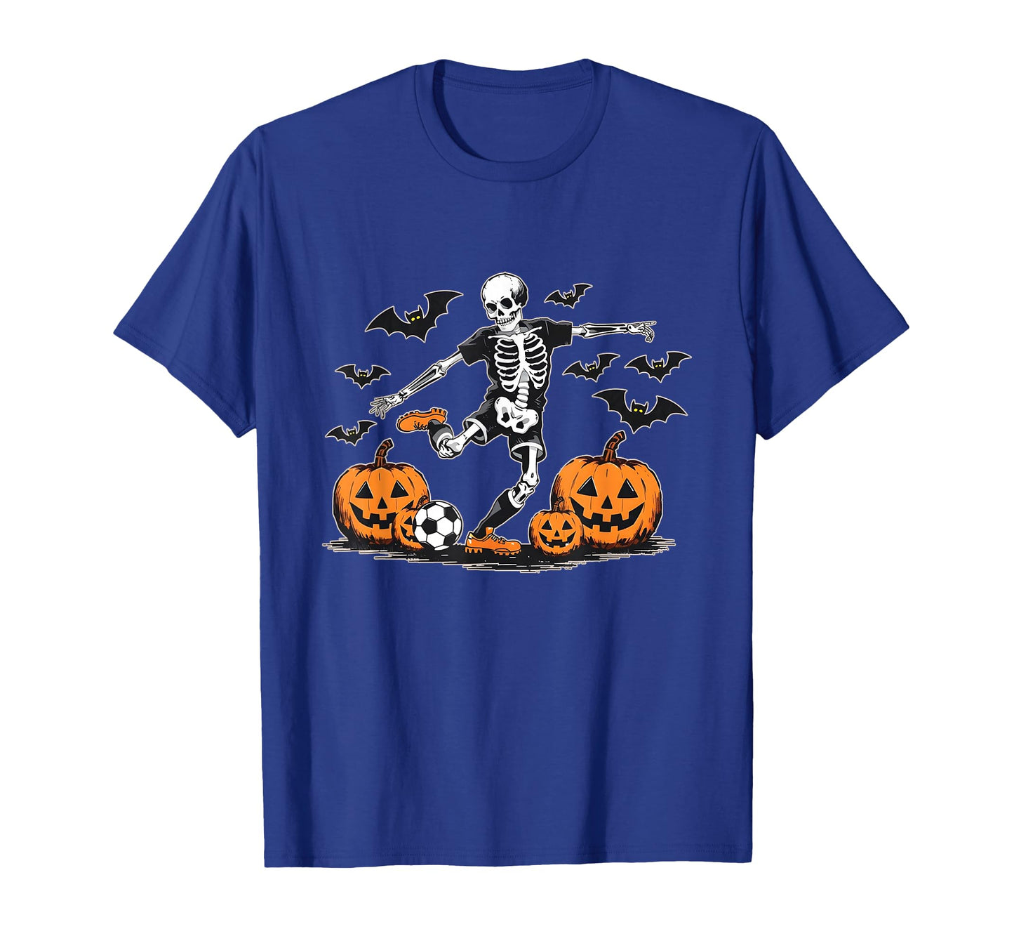 Funny Skeleton Soccer Men Boys Kids Halloween Costume T-Shirt