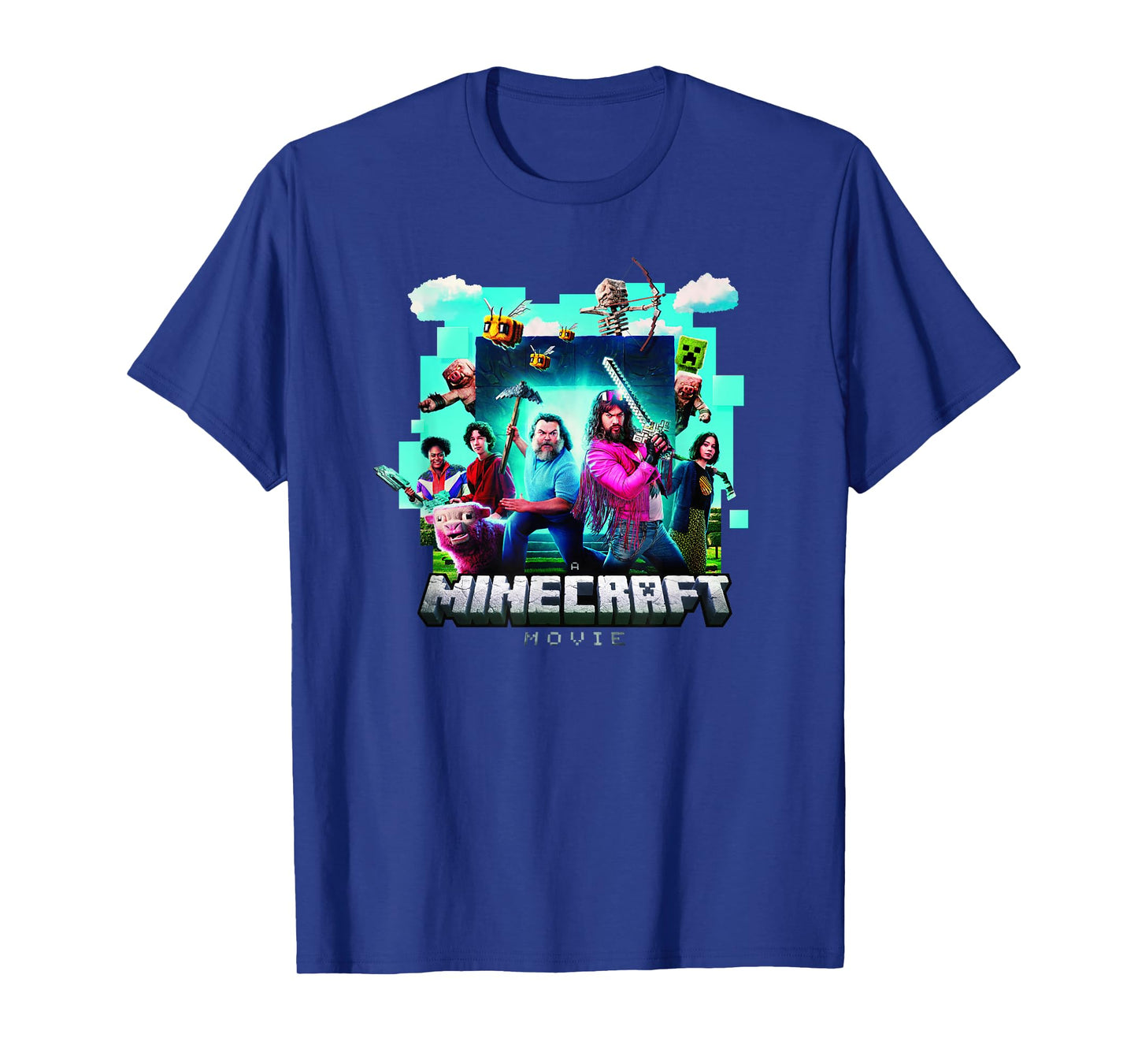 A Minecraft Movie Adventure Gang Main Characters Group Shot T-Shirt