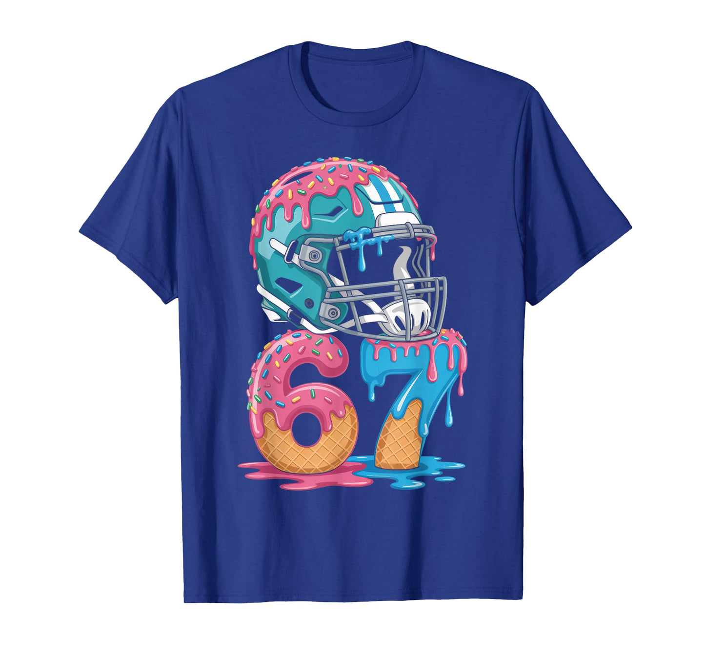 67 Number 67th Sports American Football Ice Cream Drip T-Shirt