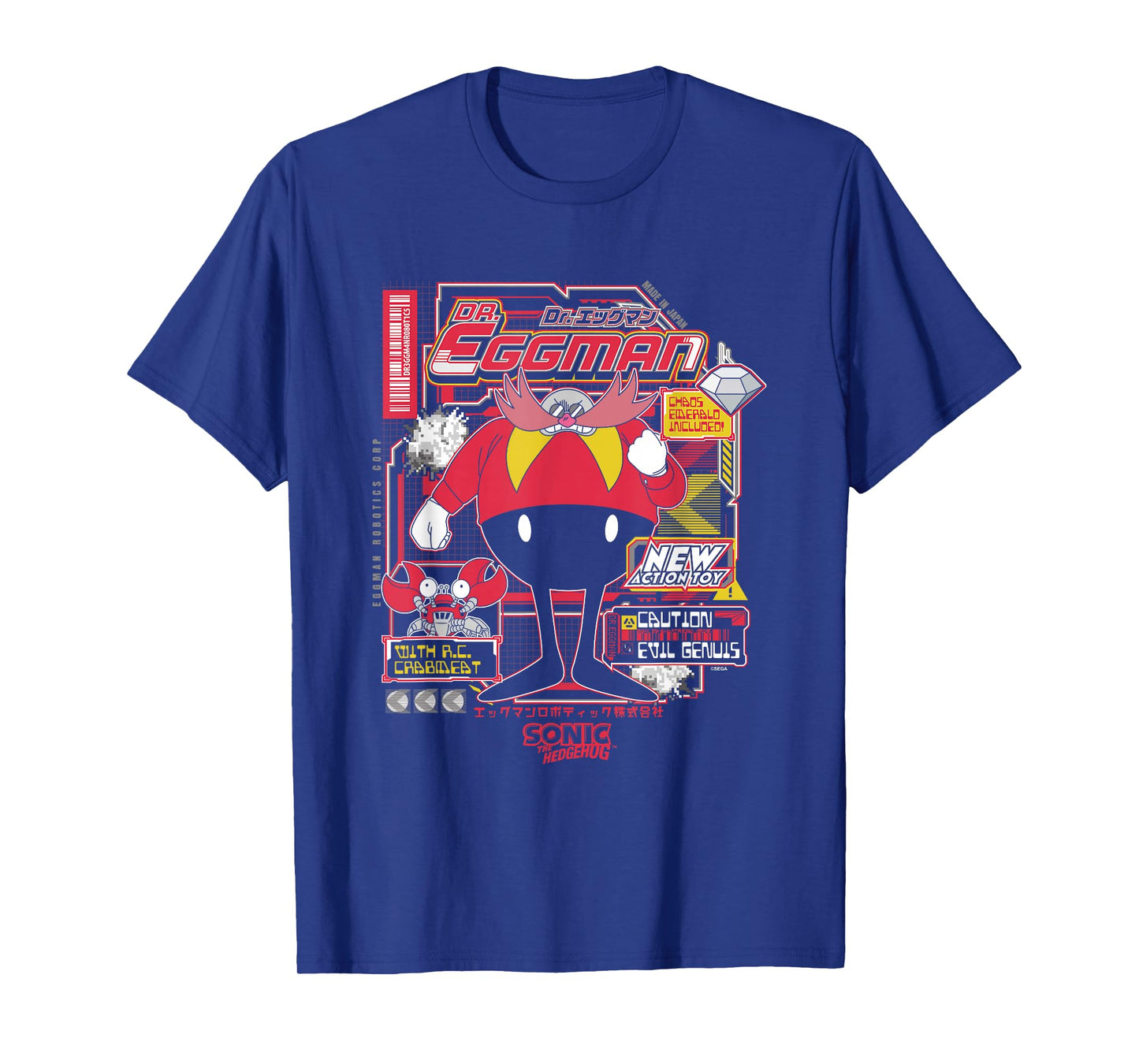 Sonic The Hedgehog Dr. Eggman Vintage Kanji Poster T-Shirt