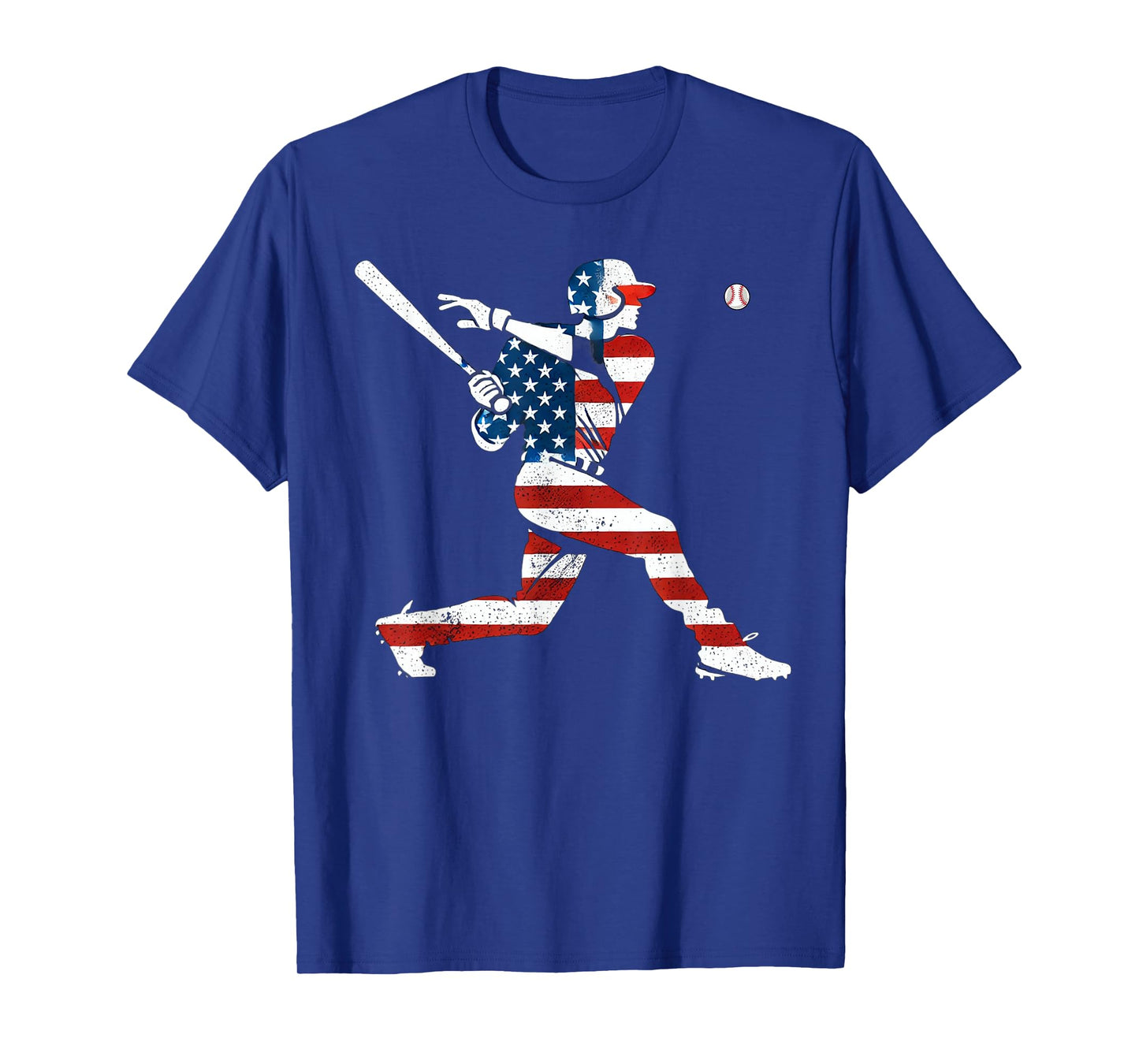 American Baseball Player Batter With United States Flag USA T-Shirt