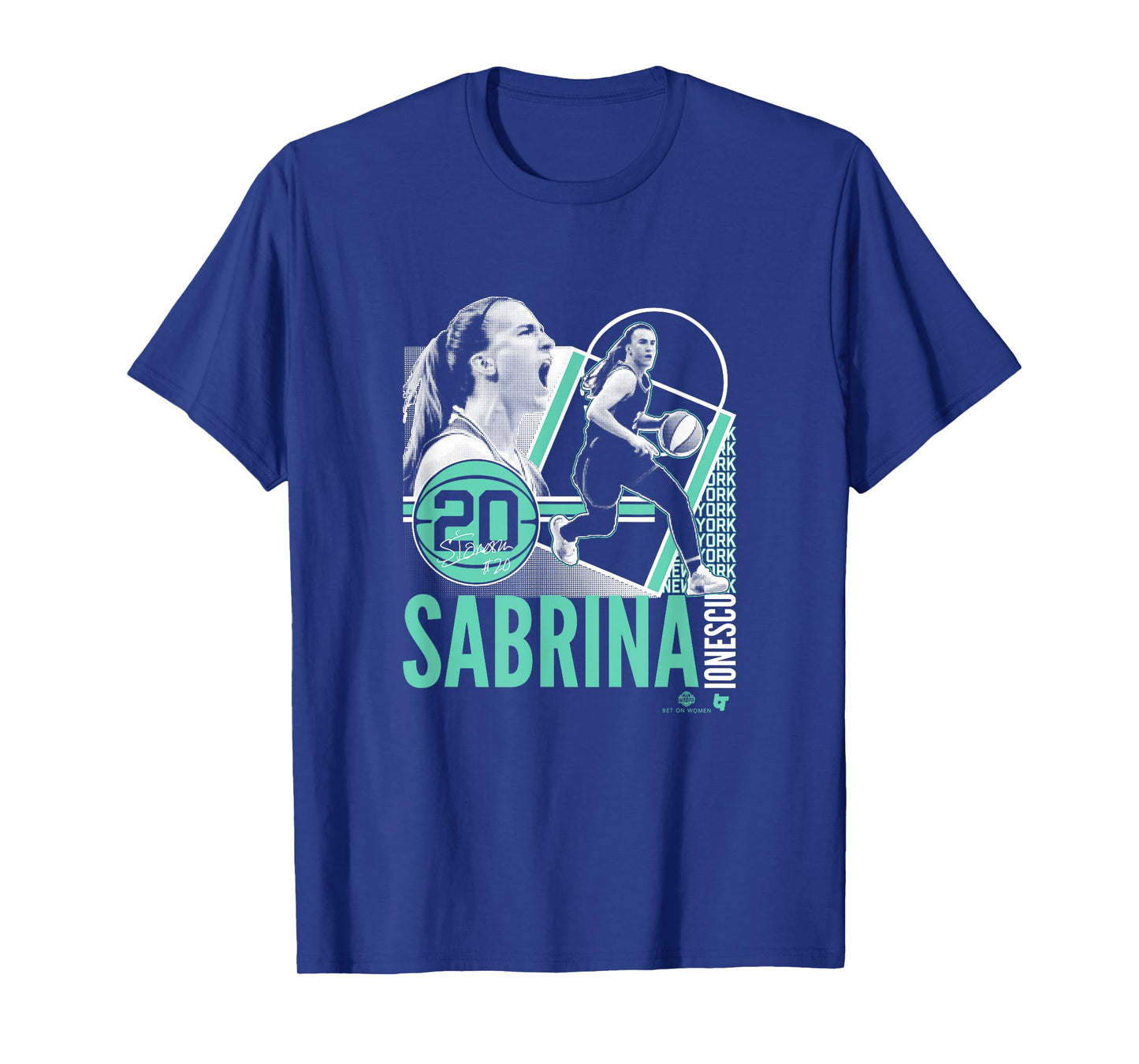 Sabrina Ionescu Collage Frame - New York Basketball T-Shirt