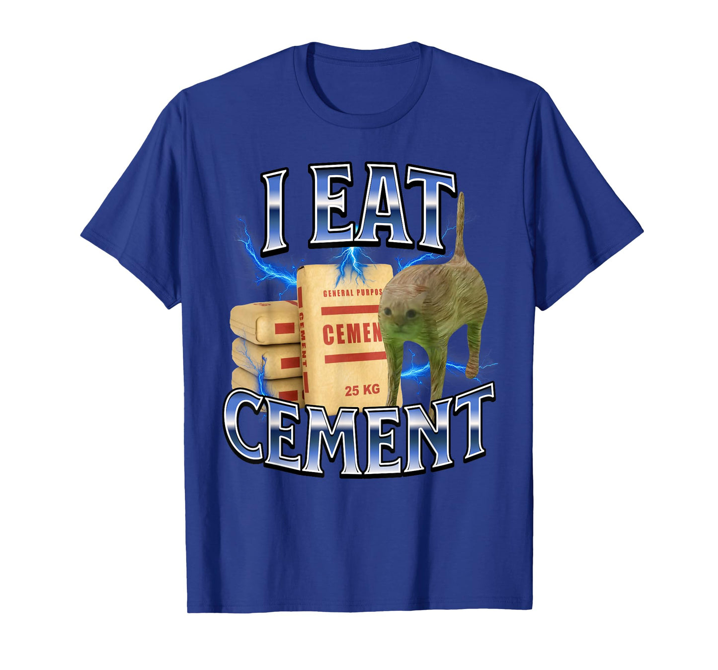 I eat cement cursed cat funny oddly specific meme kids boys T-Shirt