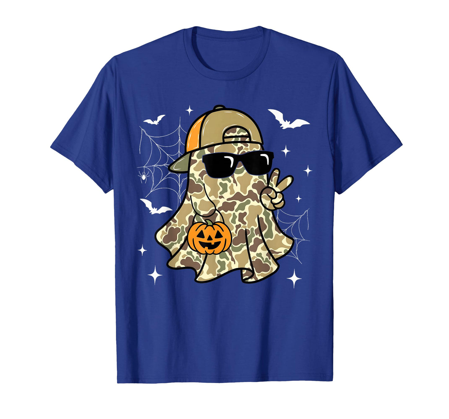 Spooky Dude Camo Ghost Halloween Mens Boys Kid Hunting Lover T-Shirt