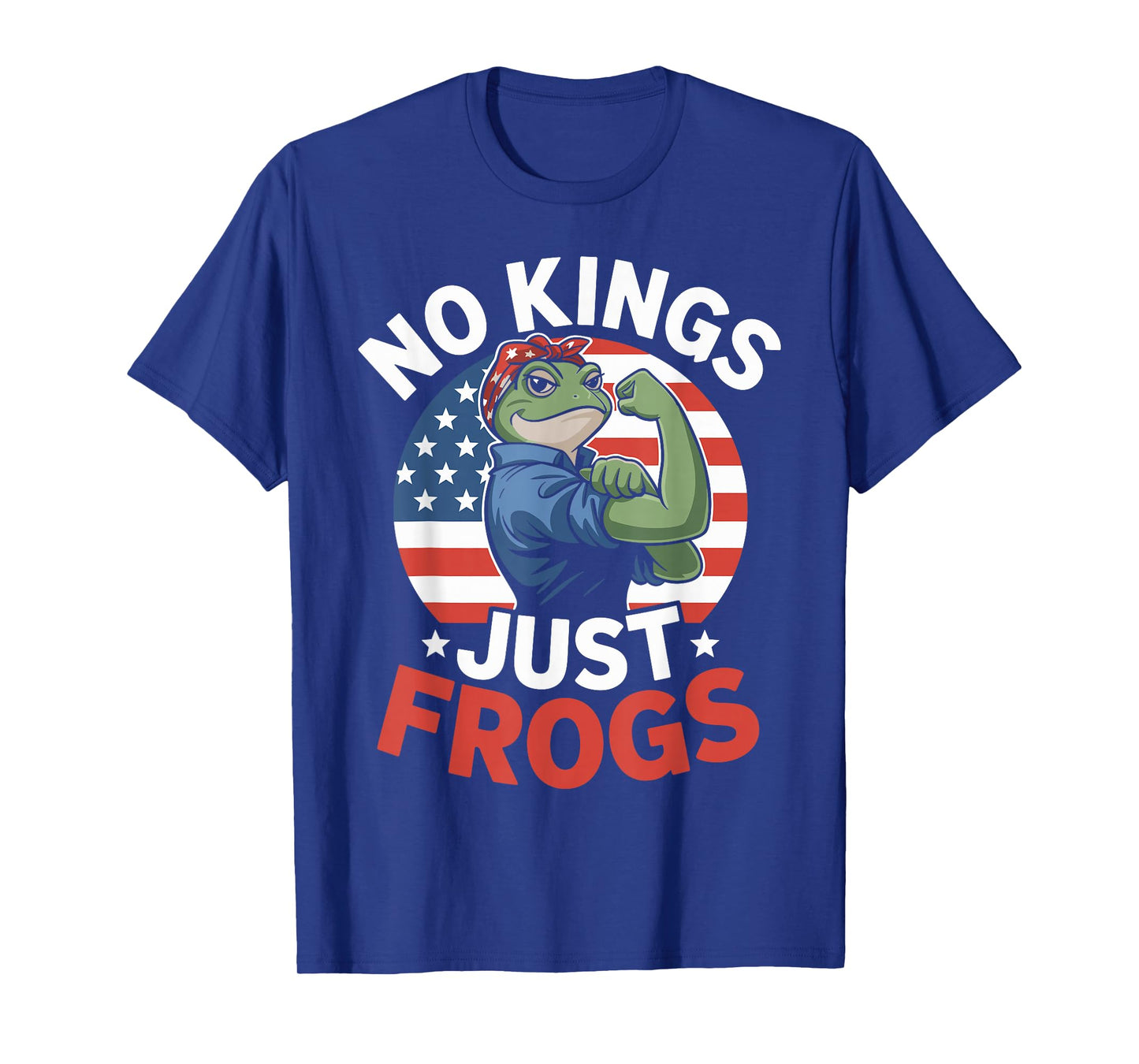 No Kings Just Frogs Patriotic Retro T-Shirt