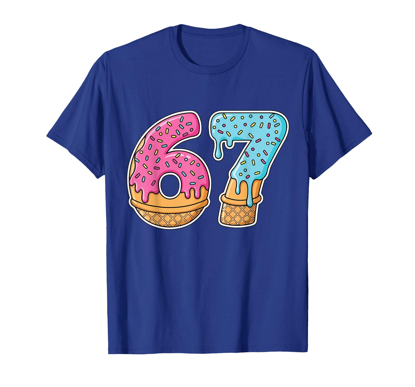 67 ice Cream Drip Meme Funny Six Seven gen Alpha Slang T-Shirt