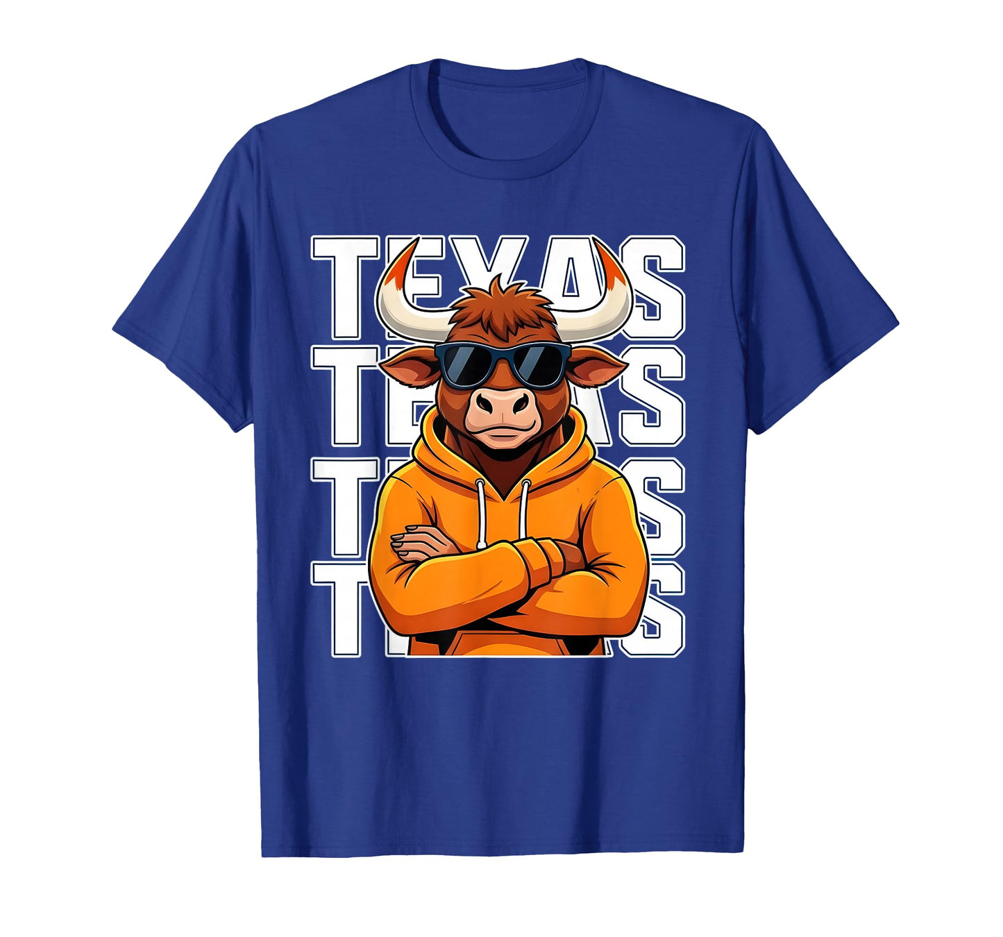 Texas Bull Hoodie Cartoon Graphic for Men Women Kids T-Shirt