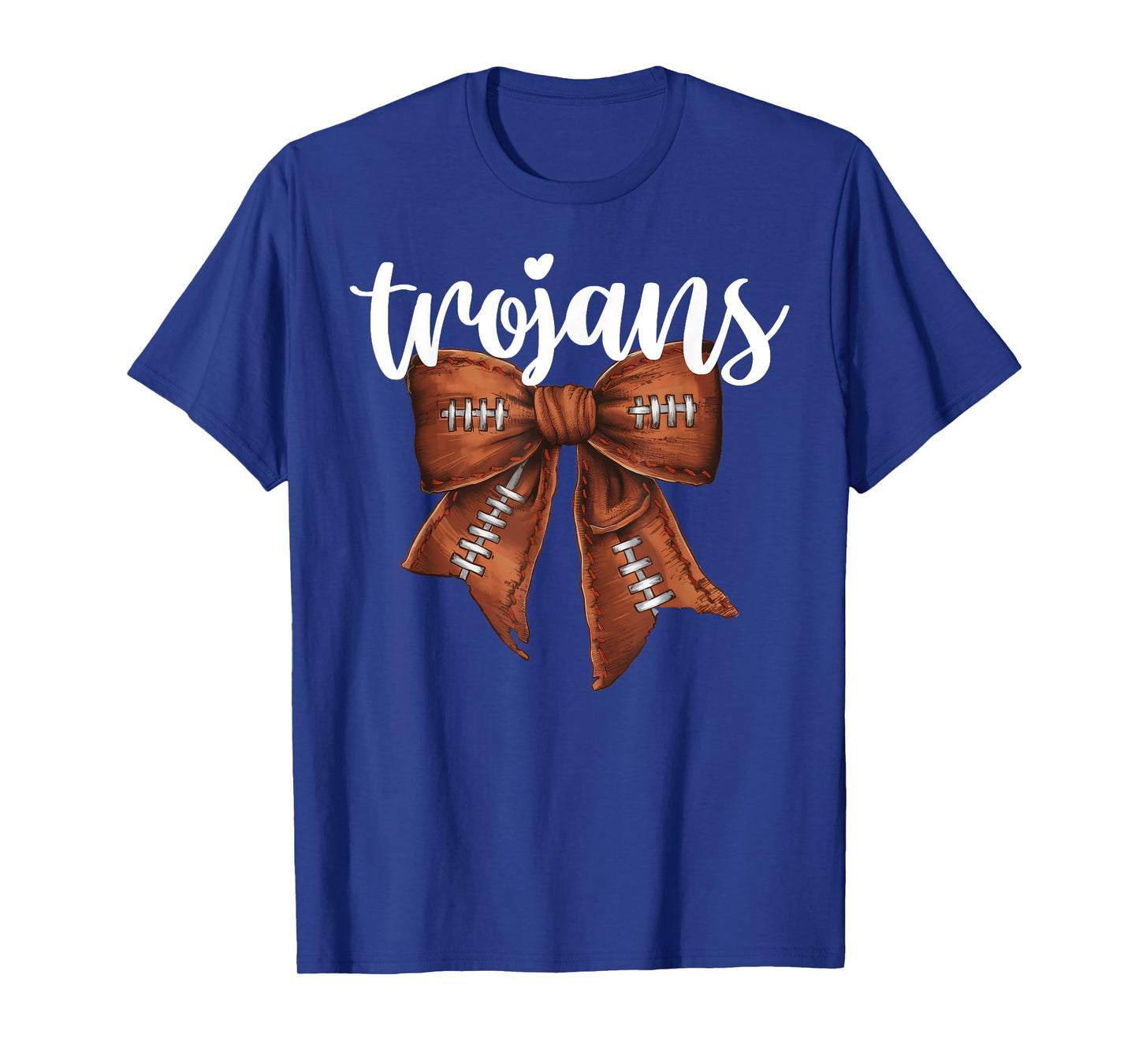 Trojans Football Bow School Spirit Team Mascot Game Night T-Shirt