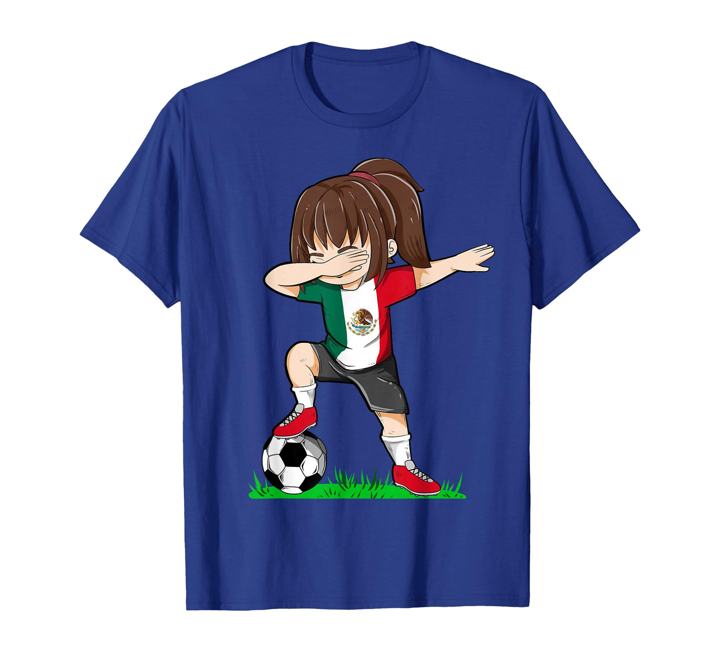 Soccer Mexico Jersey Shirt Mexican Flag Football Girls Dab T-Shirt