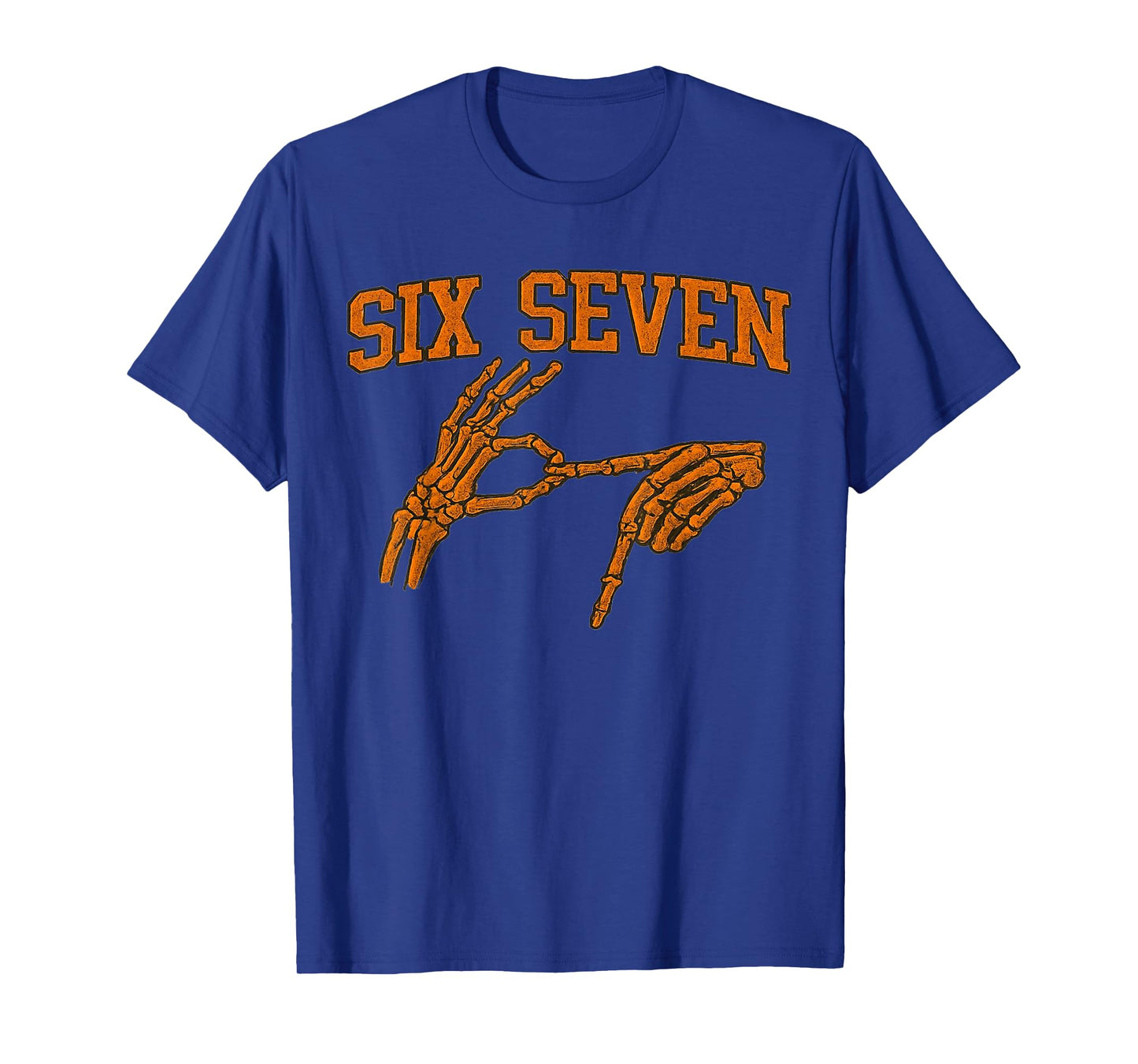 67 Meme Skeleton Hand Halloween Haunted 6 7 Six Seven Teen T-Shirt