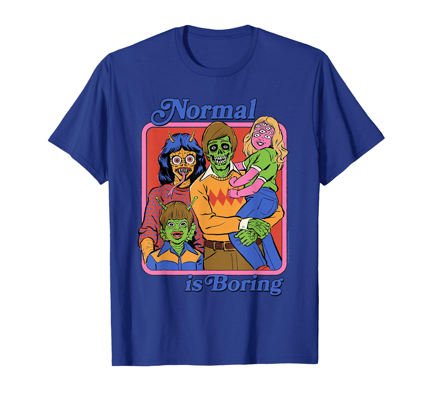 Normal is Boring Monsters Sarcastic Retro Funny Adult Humor T-Shirt