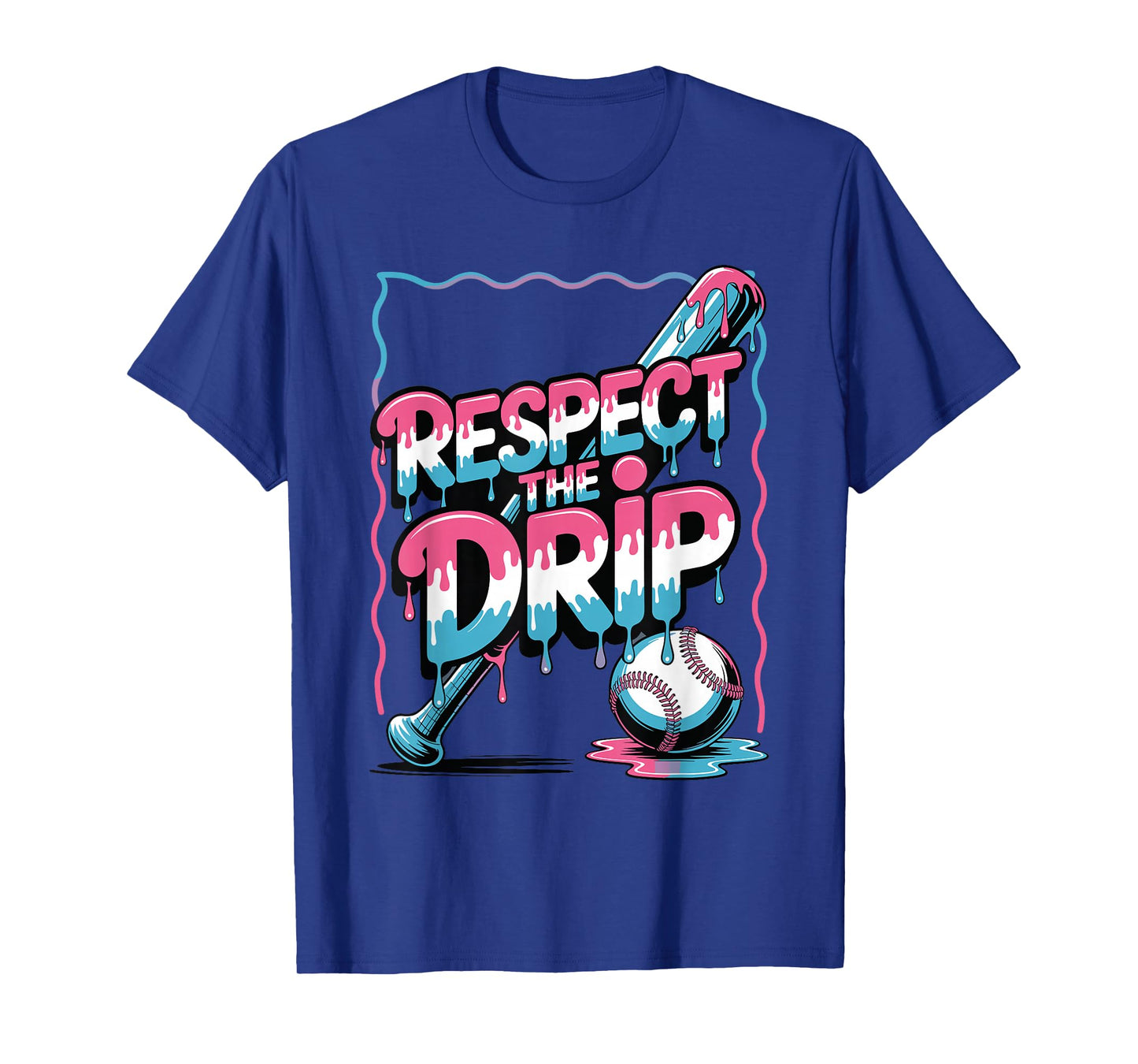 Respect The Drip Baseball Bat Ball Ice Cream Boys Kids T-Shirt