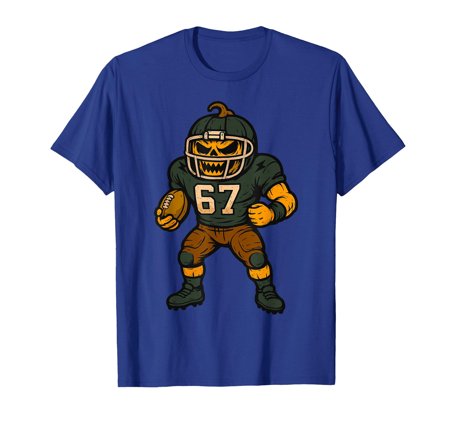 67 Halloween Jack-O-Lantern Football Player Six Seven Meme T-Shirt