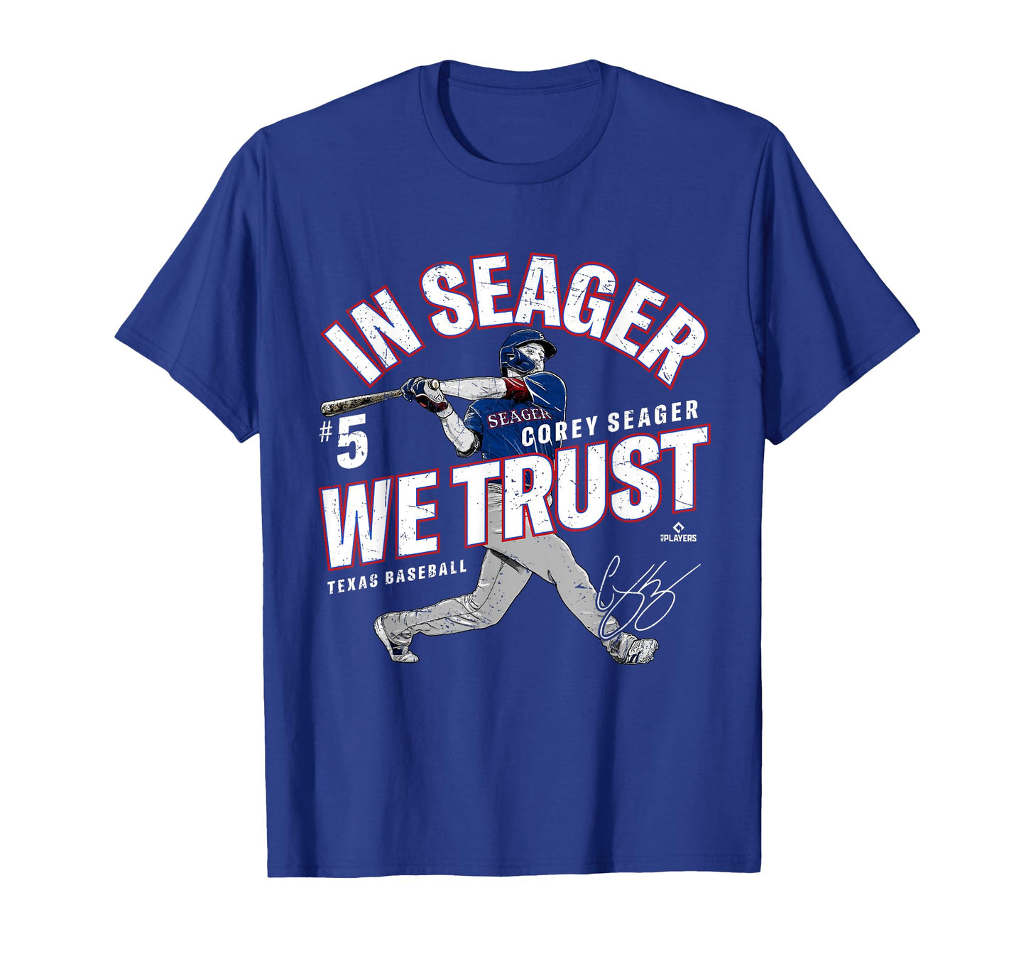 In Seager We Trust Corey Seager Texas Baseball MLBPA T-Shirt
