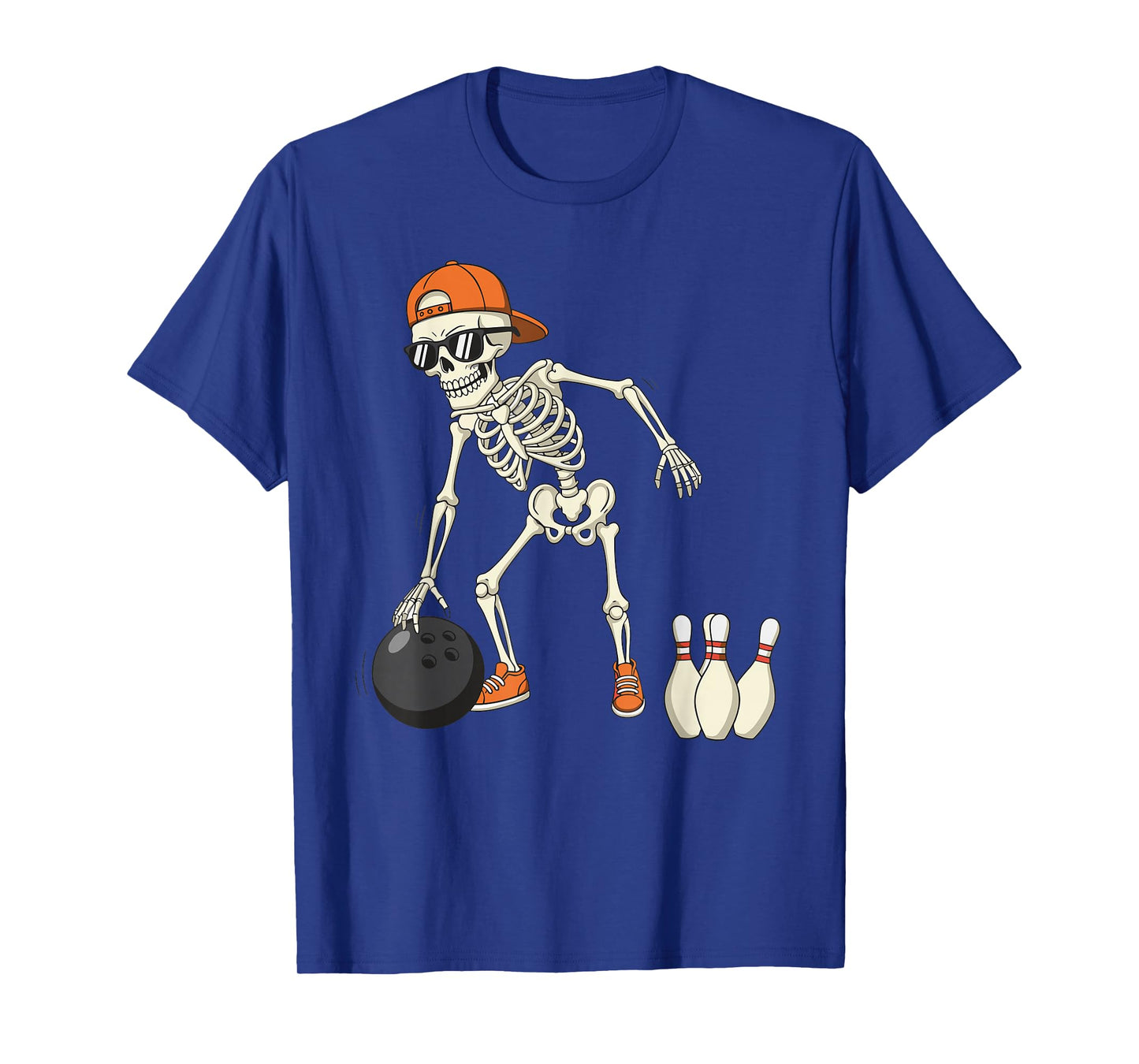 Halloween Skeleton Funny Bowling Lovers for Teens Boys Men T-Shirt