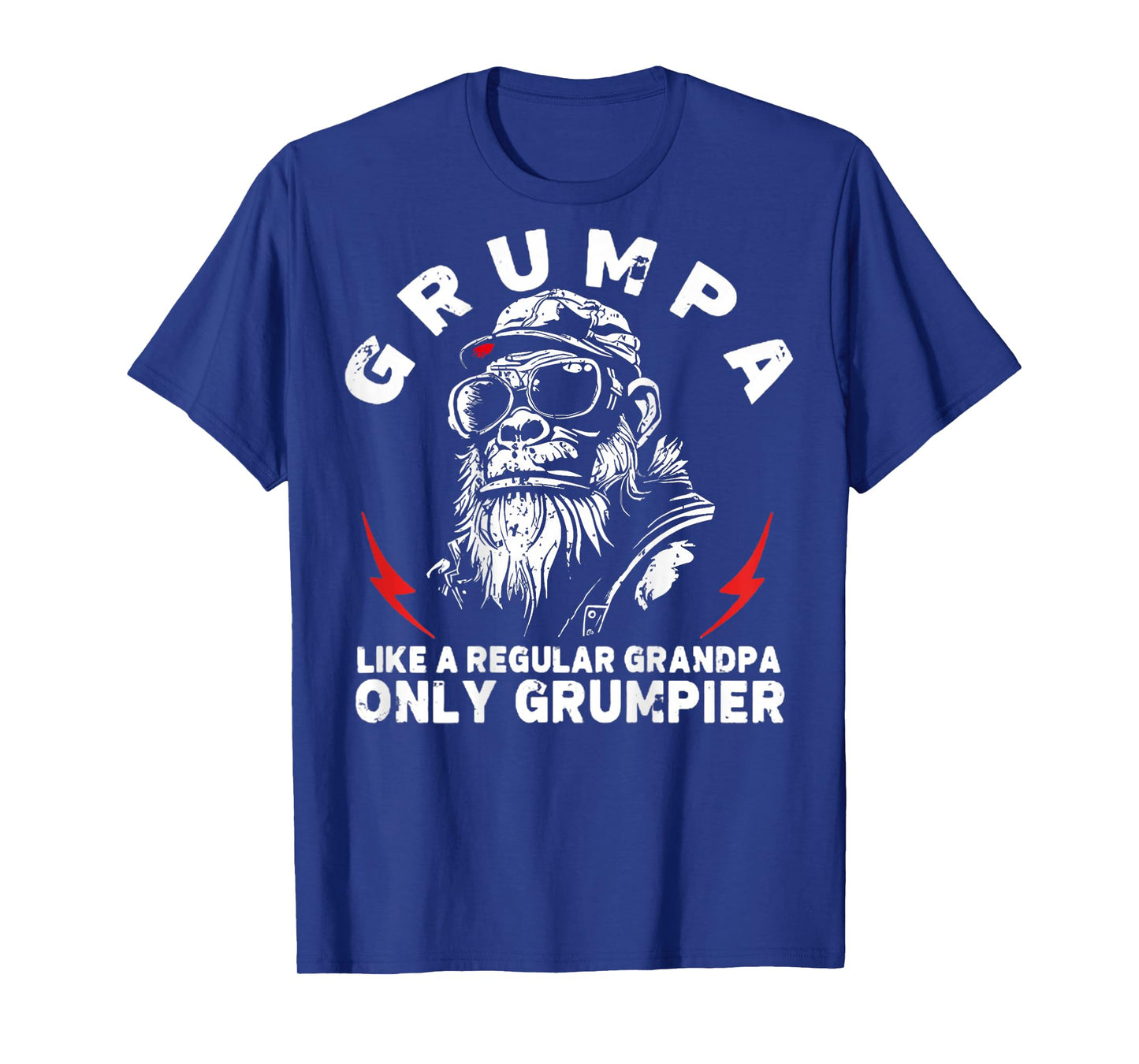 Grumpa Like A Regular Grandpa Only Grumpier Monkey (On Back) T-Shirt
