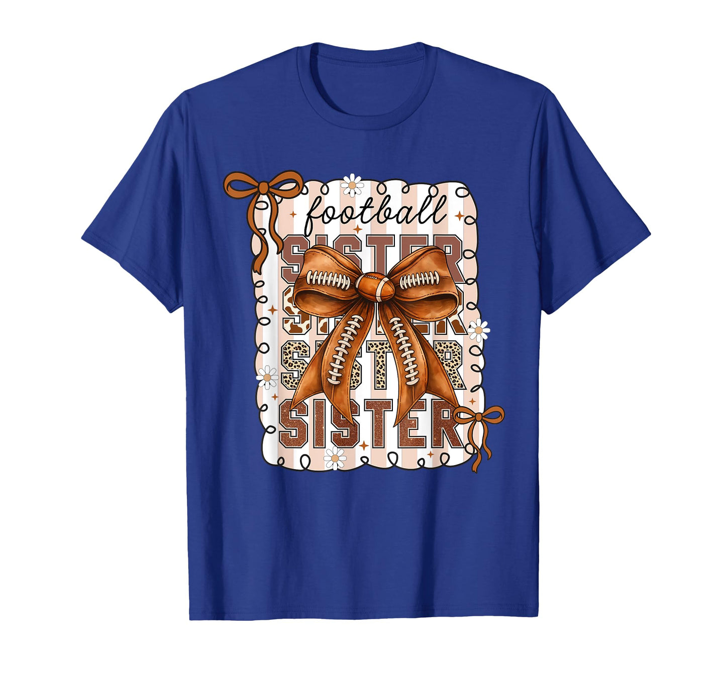 American Football Sister Coquette Bow Thanksgiving for Girls T-Shirt