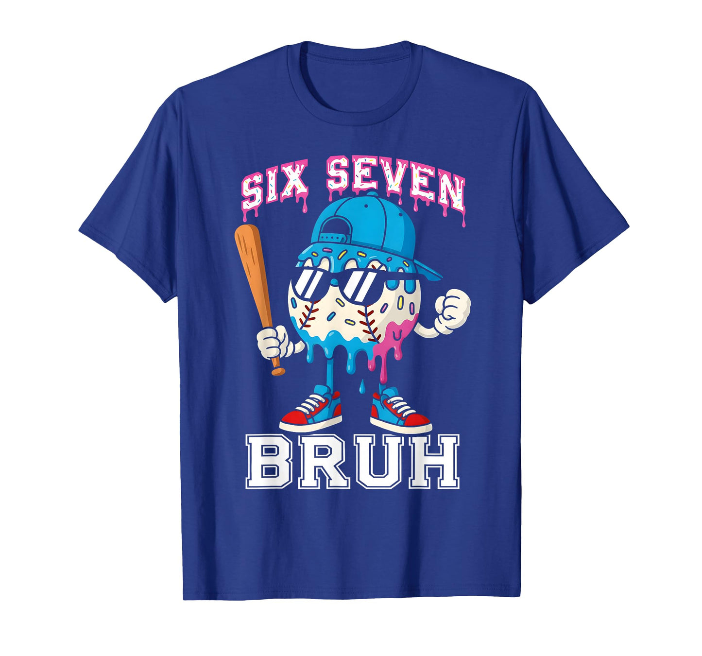 67 Six Seven Baseball Ice Cream Drip Number 67 Player T-Shirt
