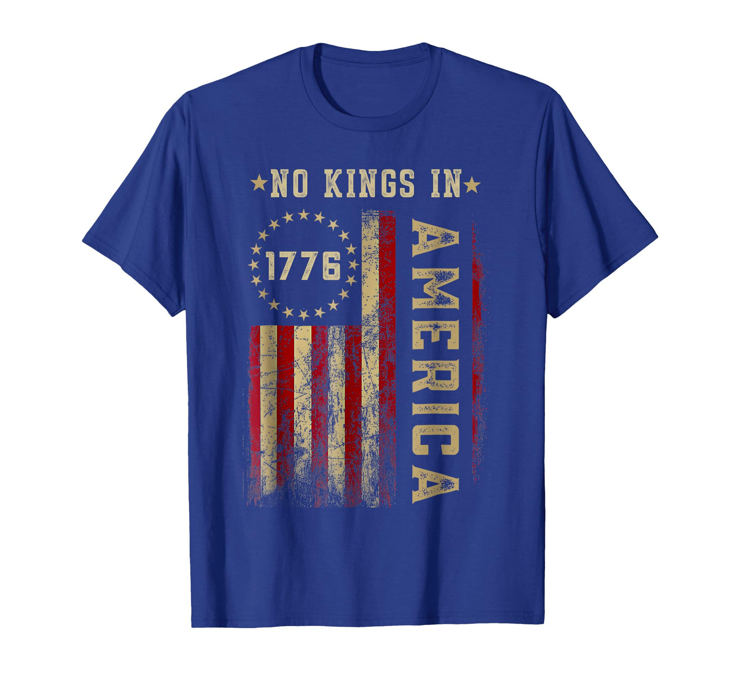 Retro June 14th No Kings In America 1776 USA Flag Men Women T-Shirt