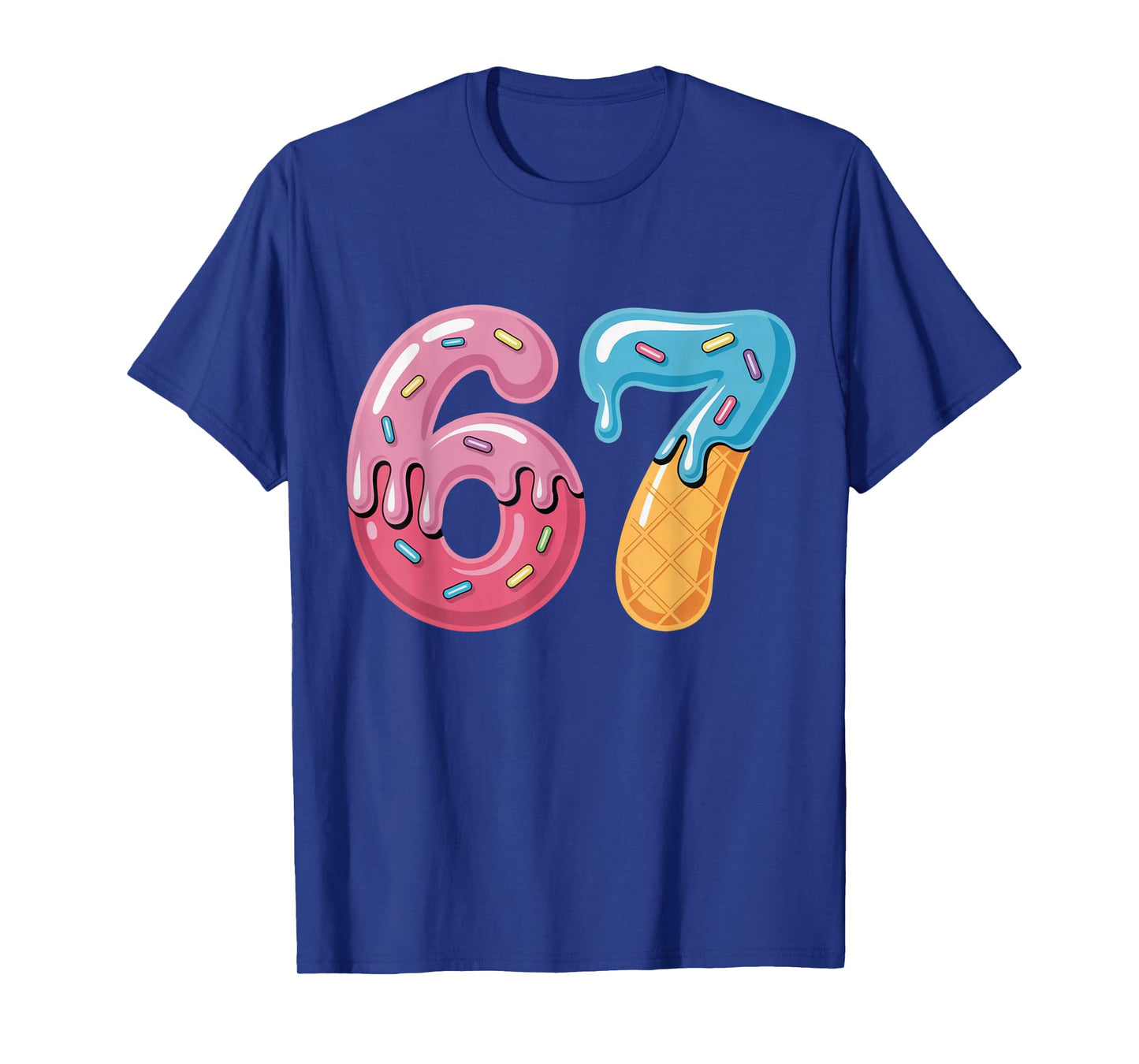 Ice Cream Drip Six Seven Sports Cool Meme 67 Funny Number T-Shirt