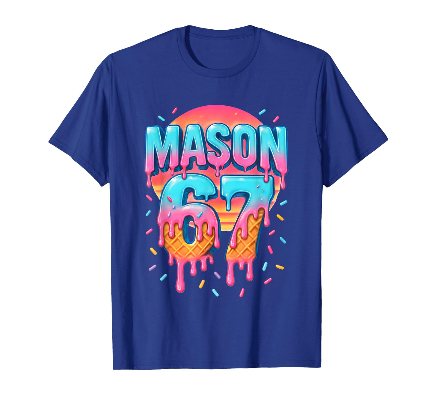 Mason 67 Costume Ice Cream Baseball Drip 6 7 Meme Six Seven T-Shirt