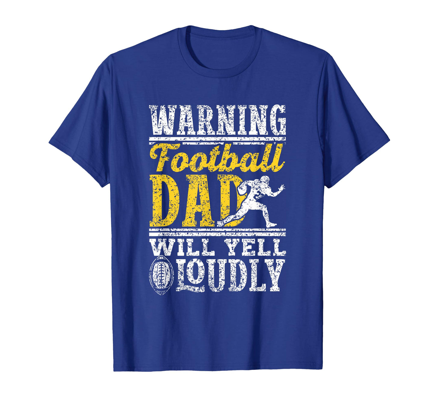 Warning Football Papa Wird Laut Schreien Papi Football Vater T-Shirt