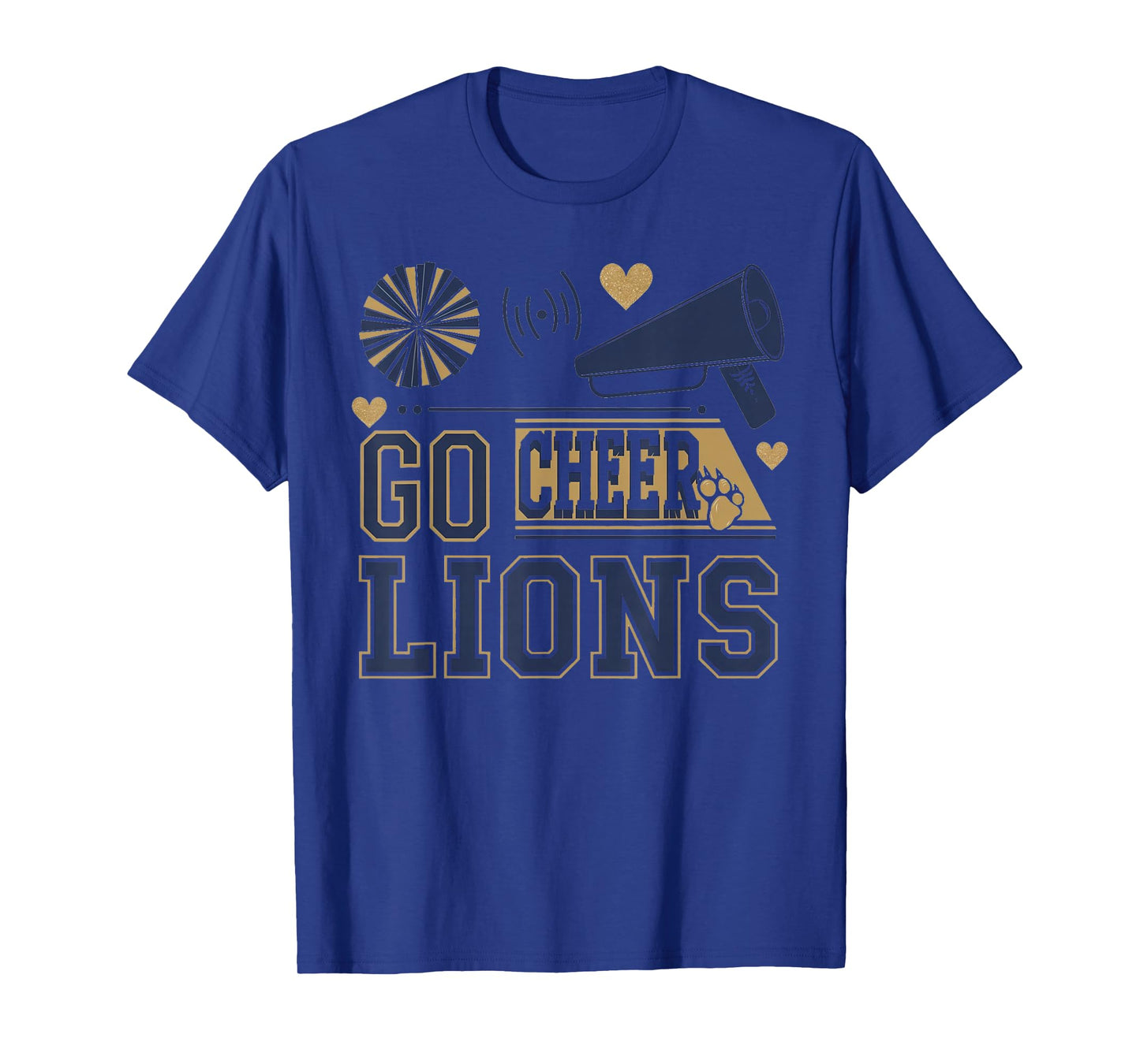 Go Cheer Lions Cheerleading Spirit Design T-Shirt