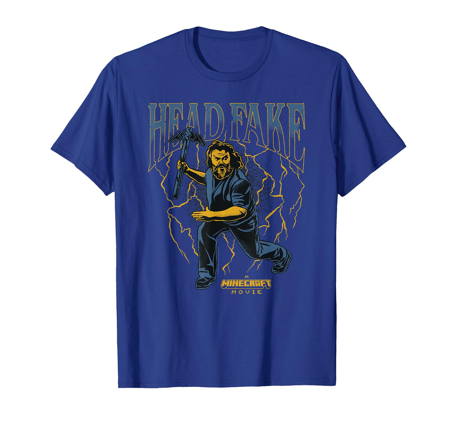 A Minecraft Movie Head Fake Steve Thunder And Metal Portrait T-Shirt