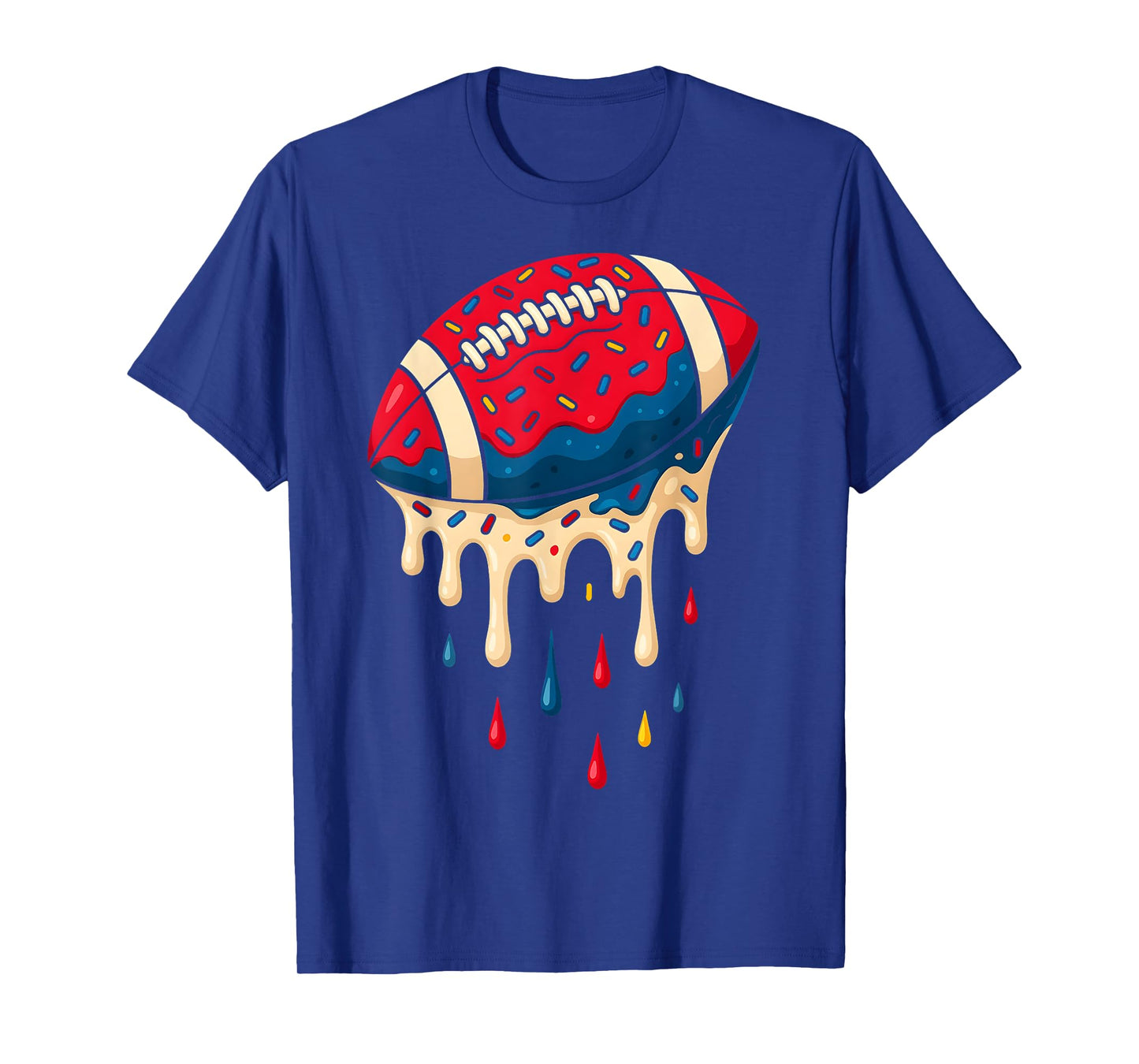 Football Ice Cream Drip Boys Football Fan Youth Game Day T-Shirt