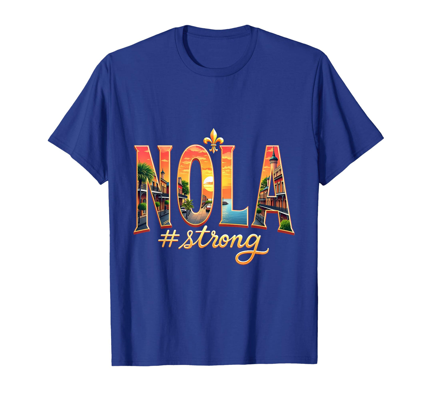 Vintage NOLA Strong Elegant NOLA Fleur-de-Lis Heart Design T-Shirt