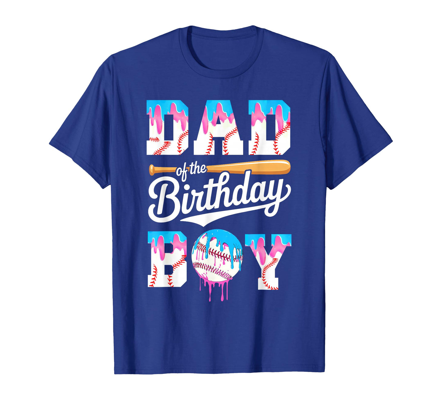Dad Of The Birthday Boy Baseball Drip Family Matching T-Shirt