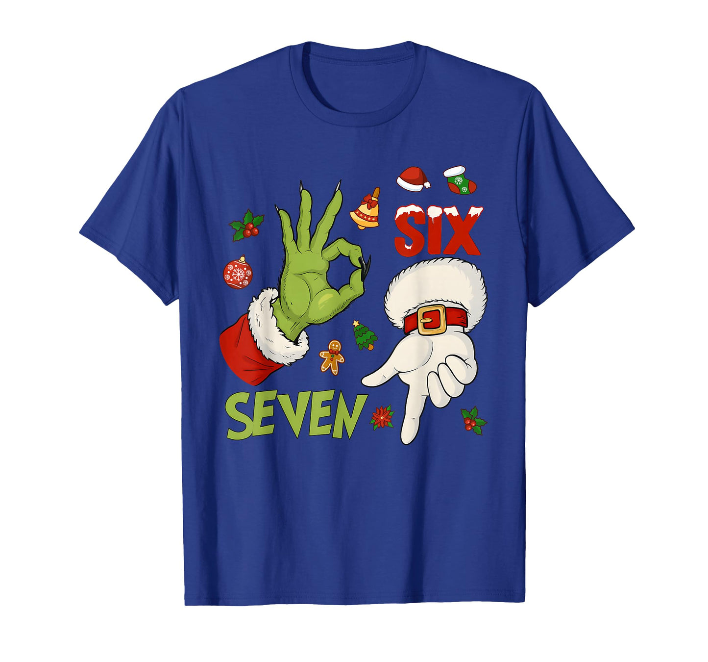 6 7 Six Seven Hand Gen Z Alpha Meme Slang Xmas Christmas T-Shirt