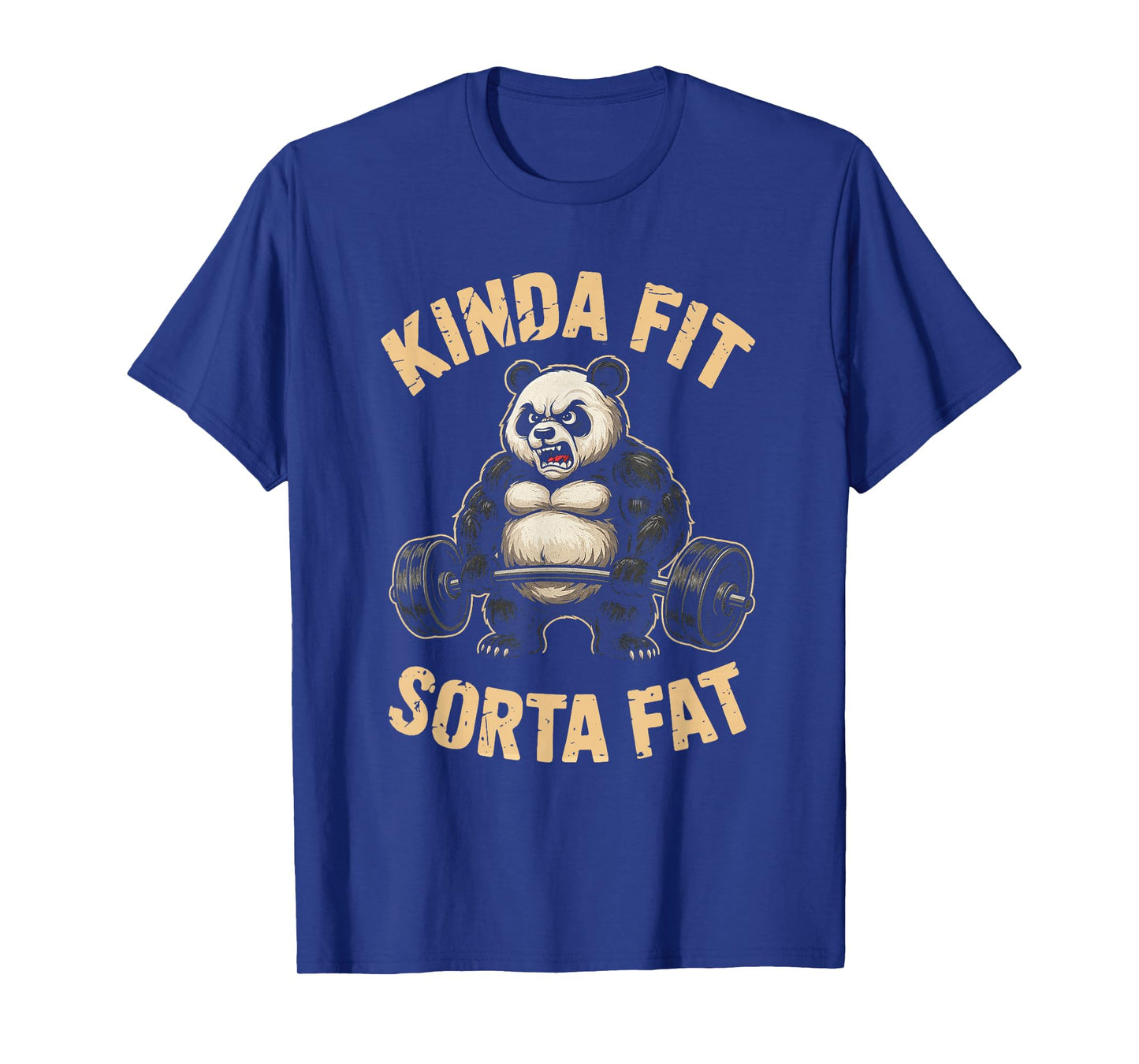 Kinda Fit Sorta Fat Funny Gym Panda Weightlifting Workout T-Shirt