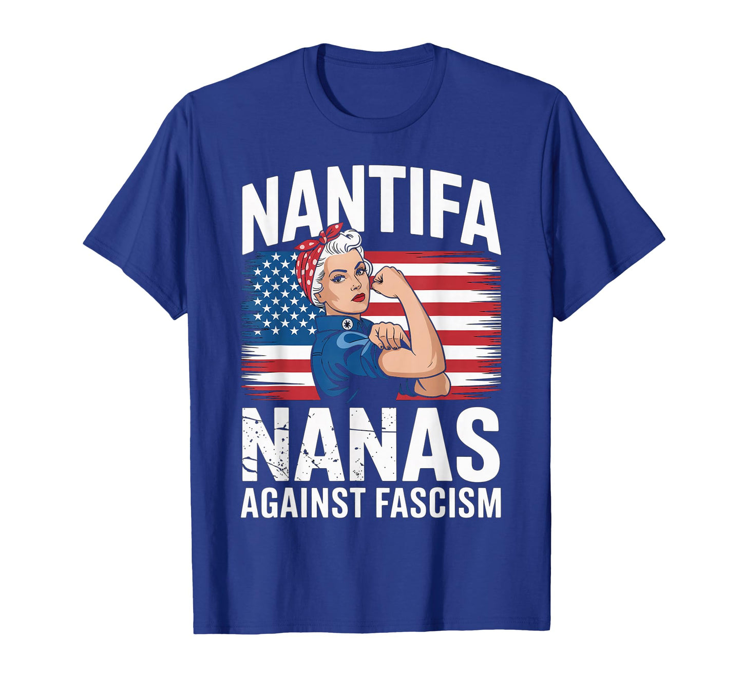 Nantifa Nana Against Fascism Flag Resist No Kings Grandma T-Shirt