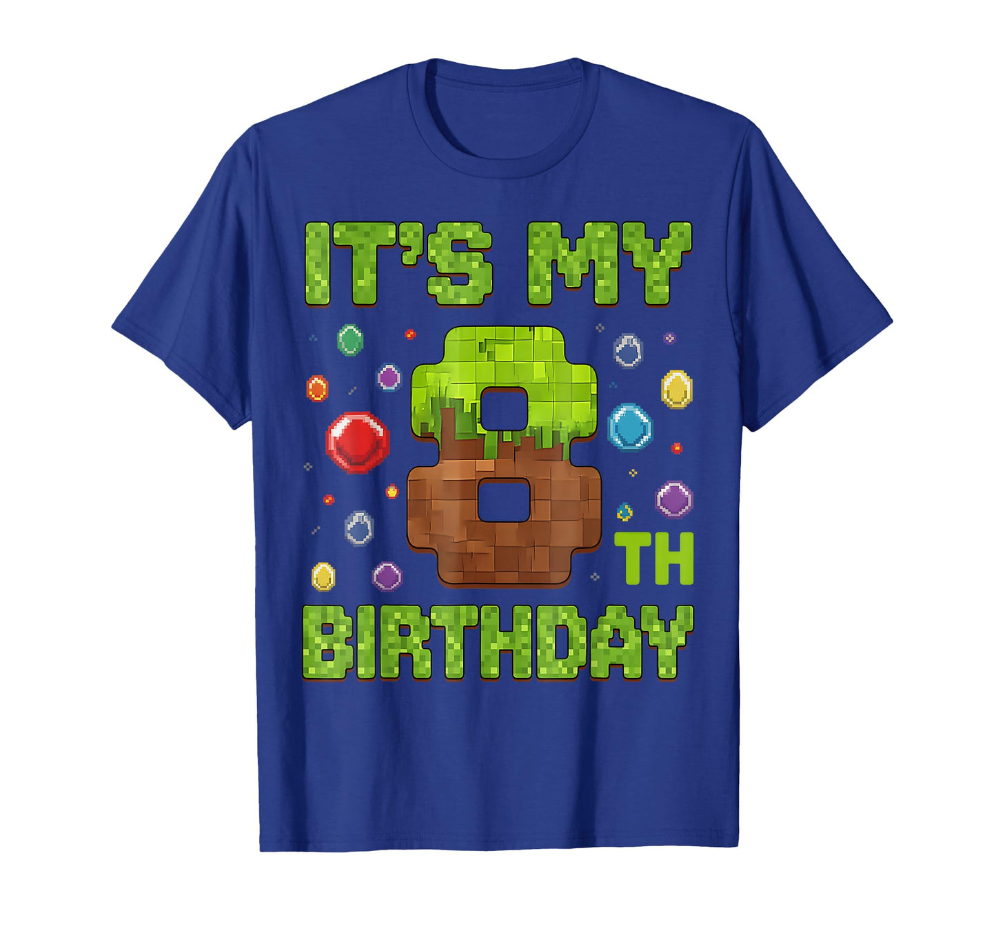 Kids It's My 8th Birthday Video Game Pixel 8 Year Old T-Shirt