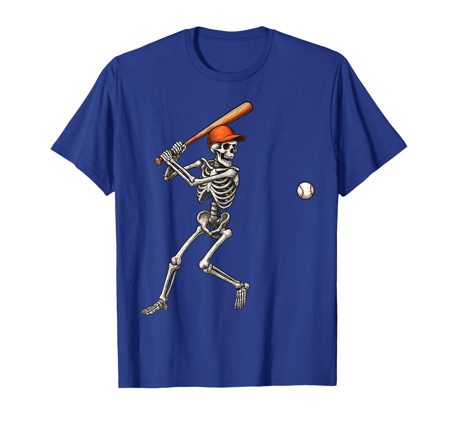 Funny Skeleton Batting Baseball Player Men Boys Halloween T-Shirt