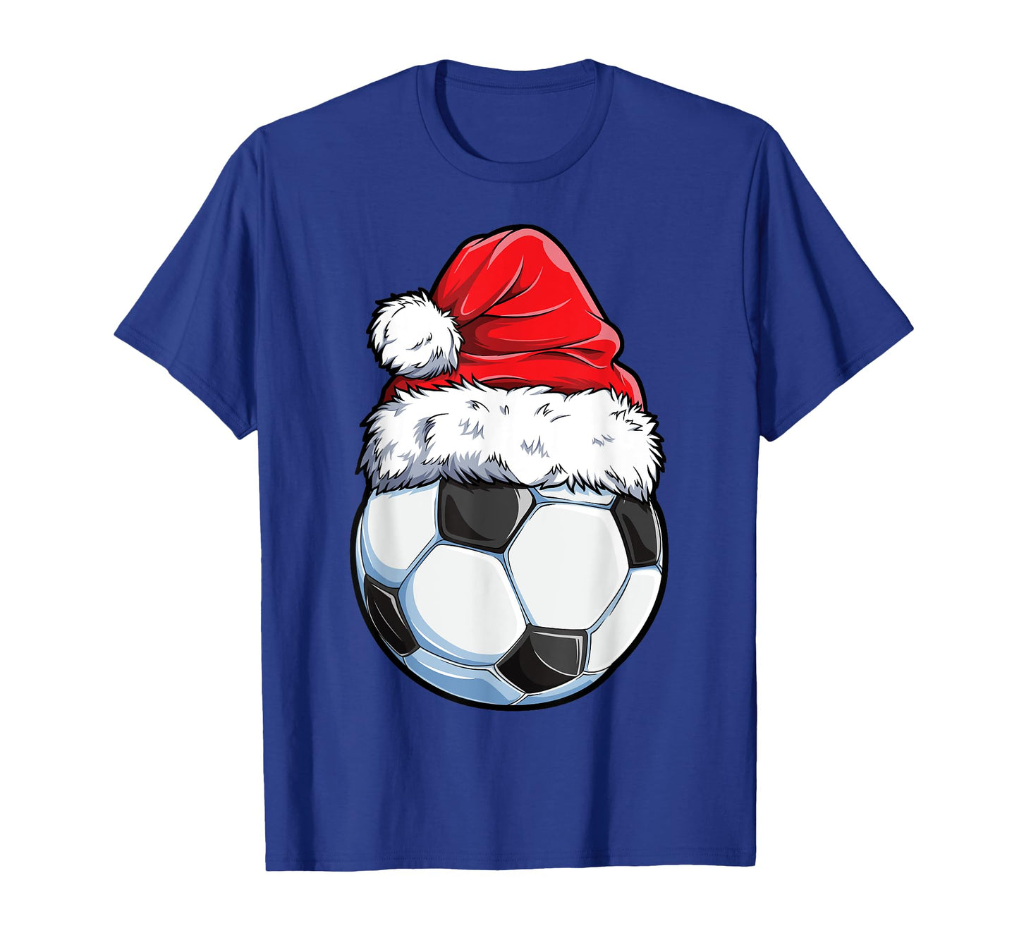 Christmas Soccer Ball Santa Hat Funny Sports Xmas Boys Men T-Shirt