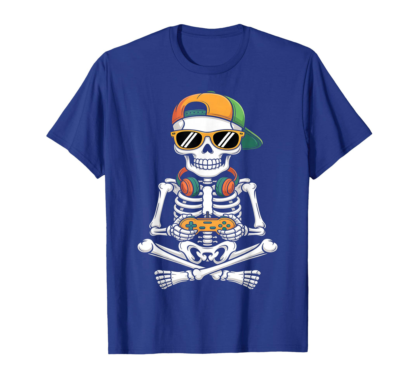 Halloween Skeleton Gamer Video Gaming Boys Men Kids Teens T-Shirt