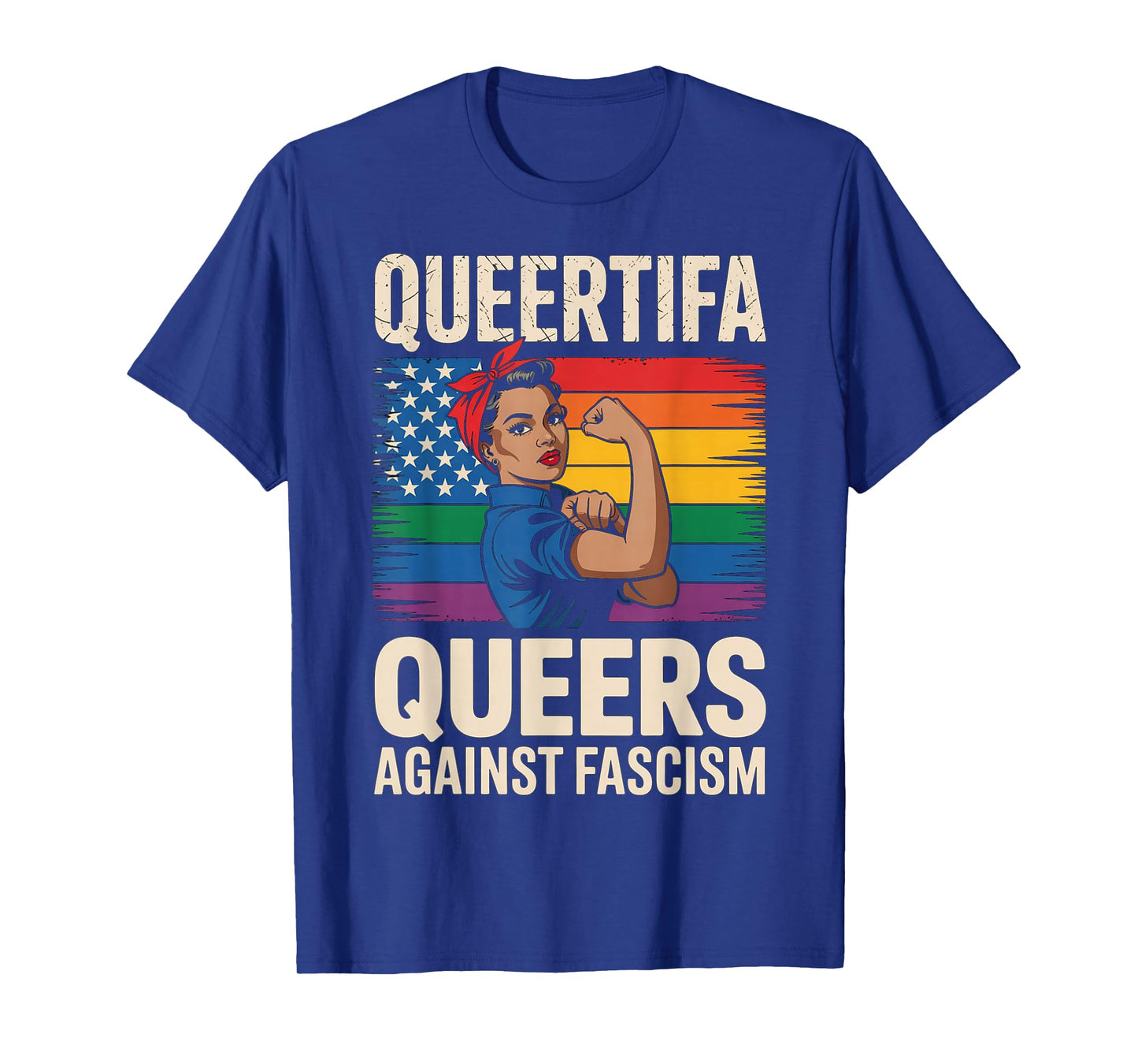 Queertifa Black Queers Against Fascism Resist No Kings LGBTQ T-Shirt