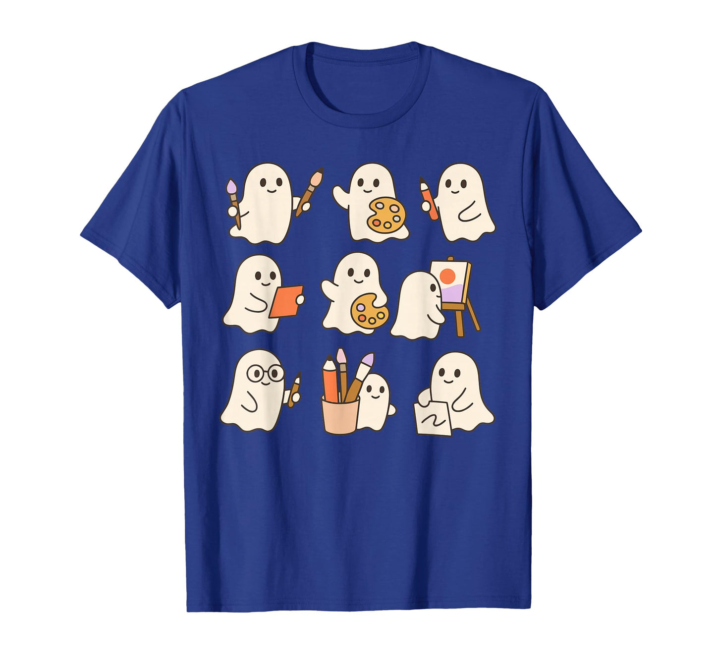 Art Teacher Ghost Halloween Artists Painter Teacher Spooky T-Shirt