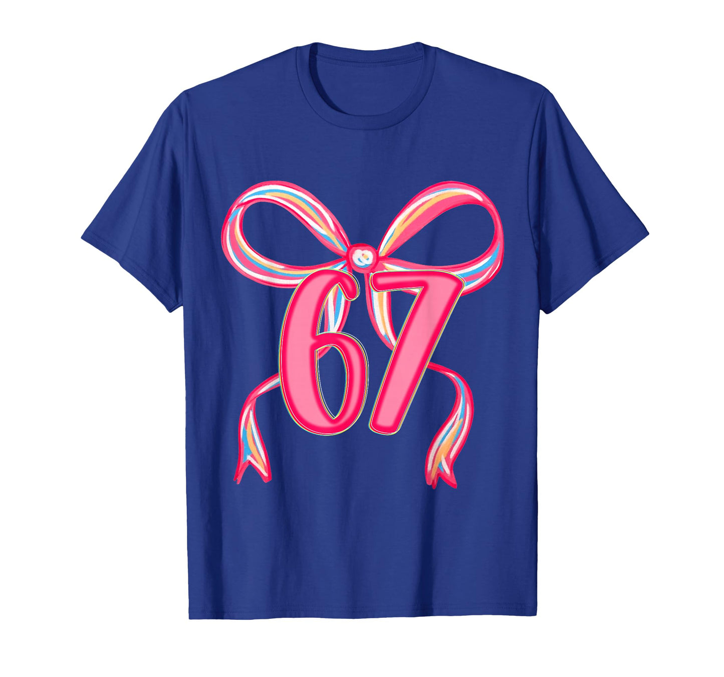 Six Seven Coquette Girl Bow Cool Meme 67 Funny Number Slang T-Shirt