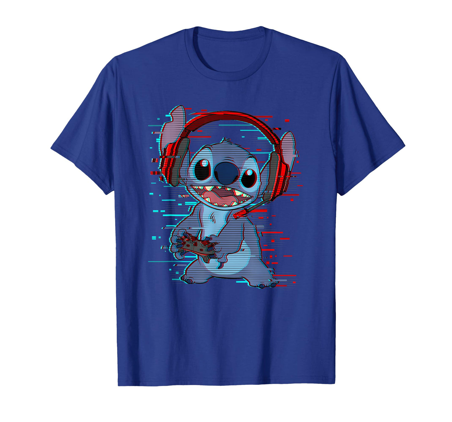 Disney Lilo & Stitch Gamer Glitch Headset and Controller T-Shirt