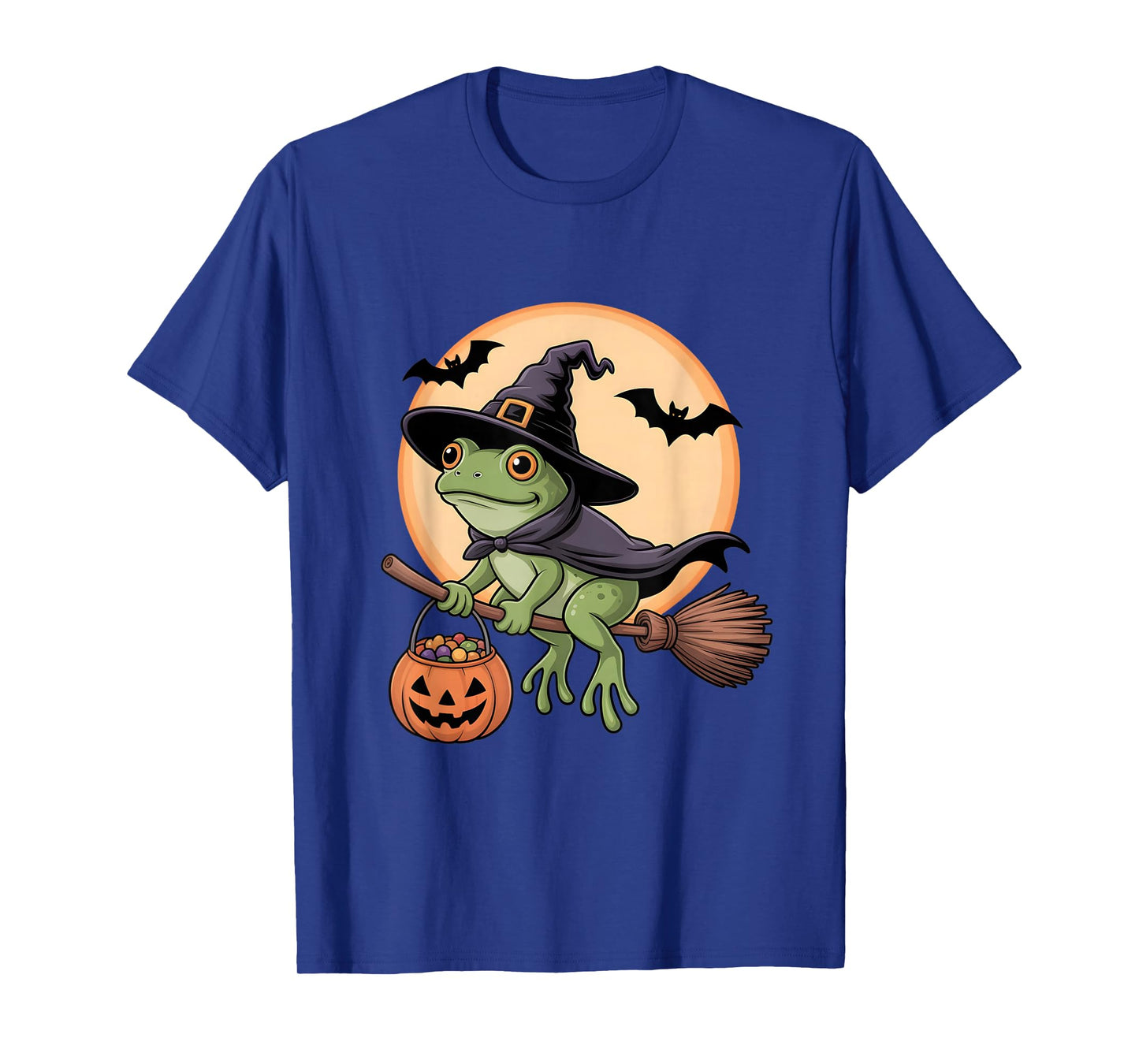 Frog Witch Hat Pumpkin Halloween Costume Men Women Kids T-Shirt