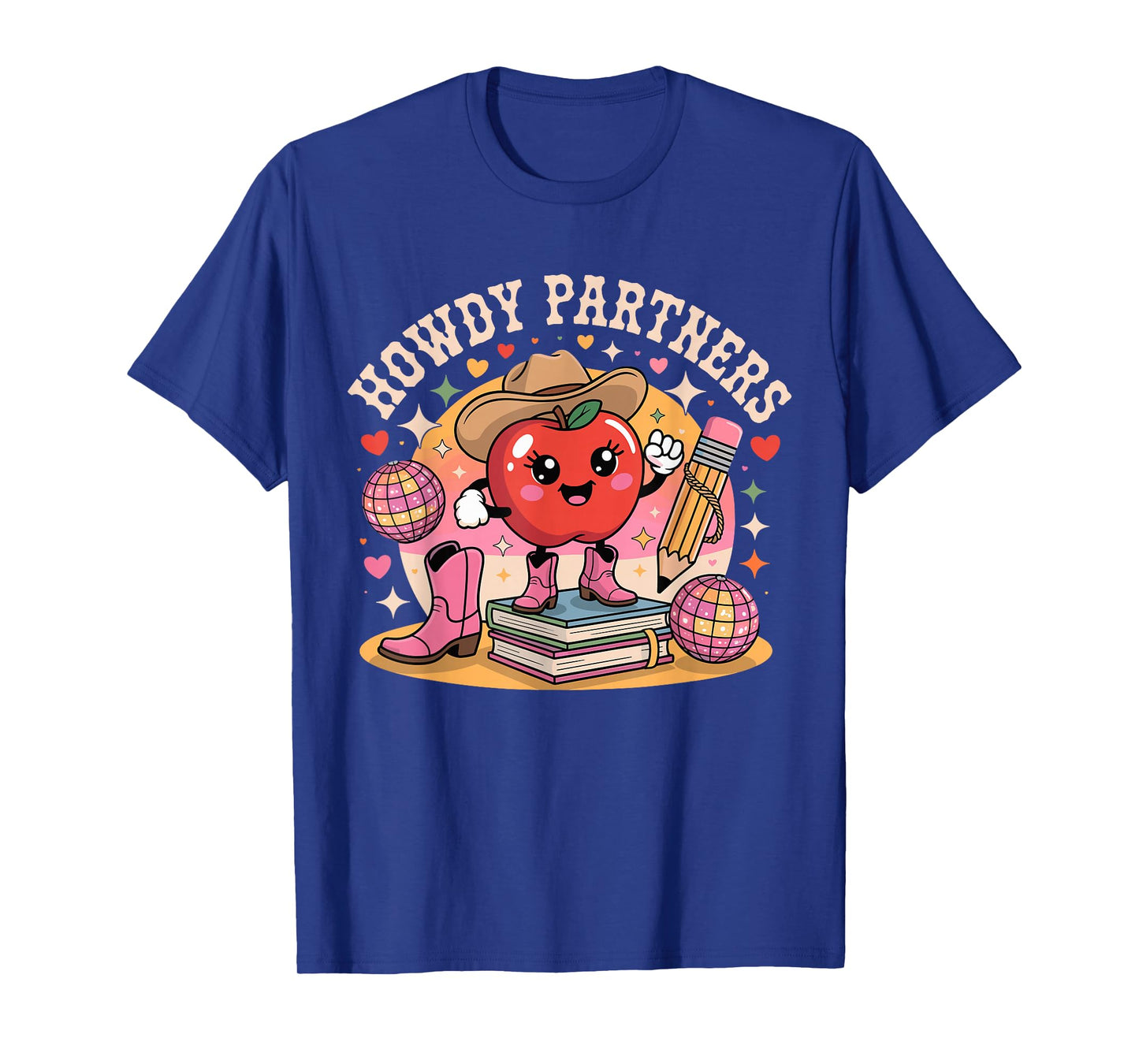 Retro Howdy Partners Cowgirl Cowboy Teacher Back to School T-Shirt